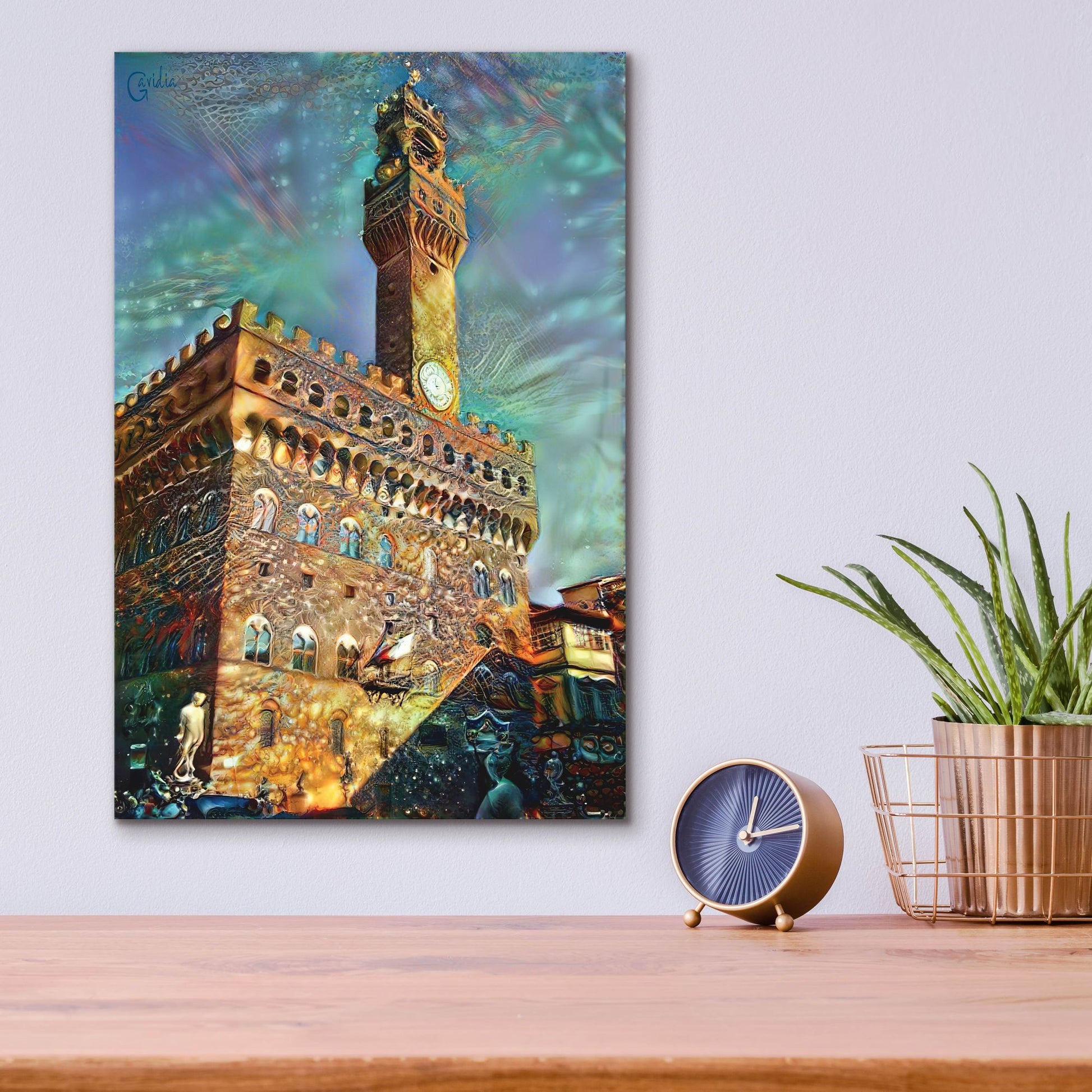 Epic Art 'Florence Italy Palazzo Vecchio' by Pedro Gavidia, Acrylic Glass Wall Art,12x16