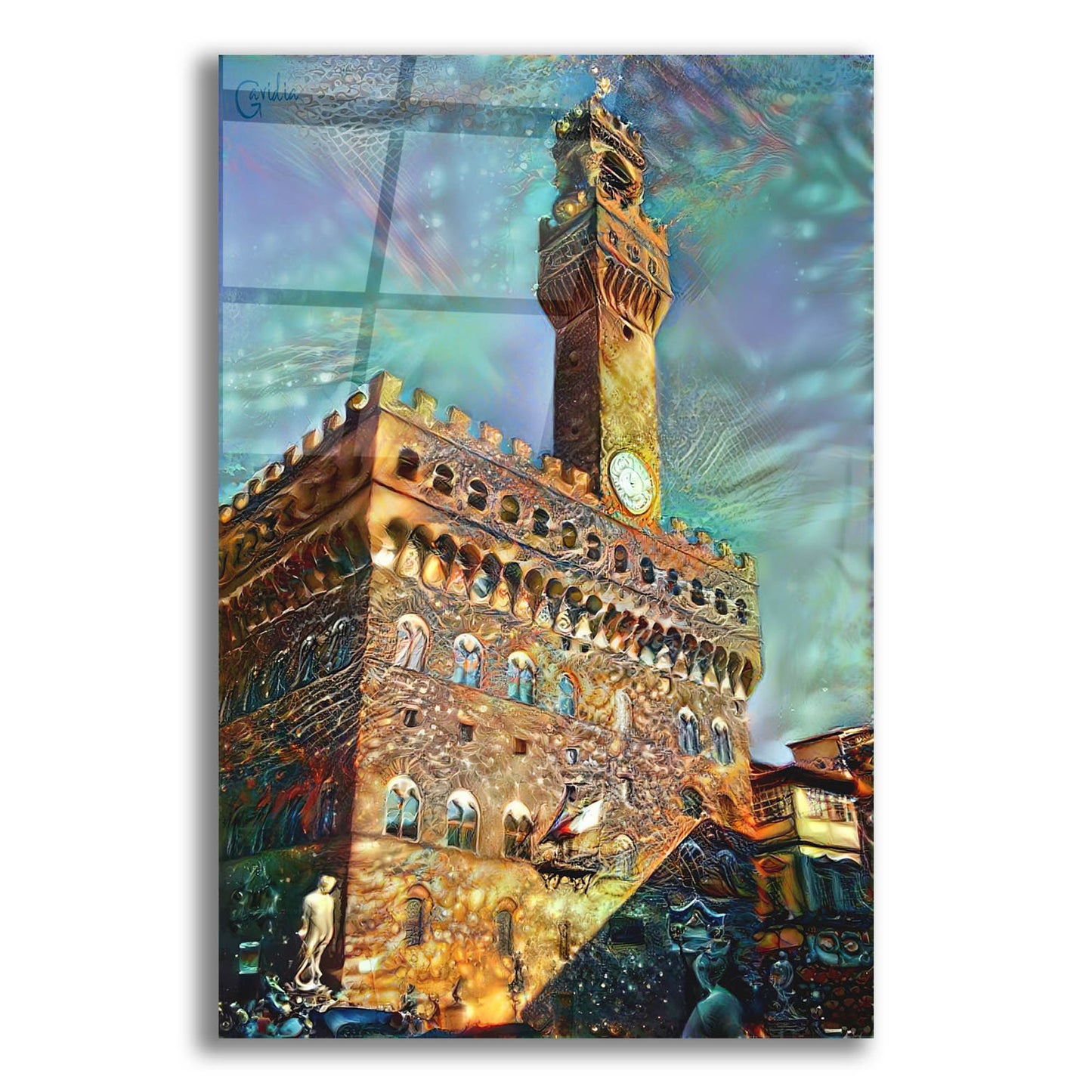 Epic Art 'Florence Italy Palazzo Vecchio' by Pedro Gavidia, Acrylic Glass Wall Art,12x16