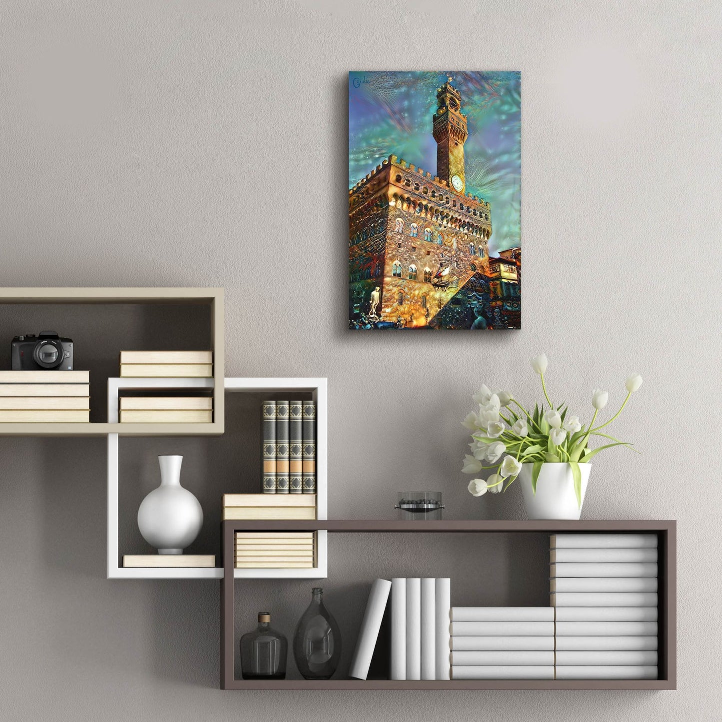 Epic Art 'Florence Italy Palazzo Vecchio' by Pedro Gavidia, Acrylic Glass Wall Art,16x24