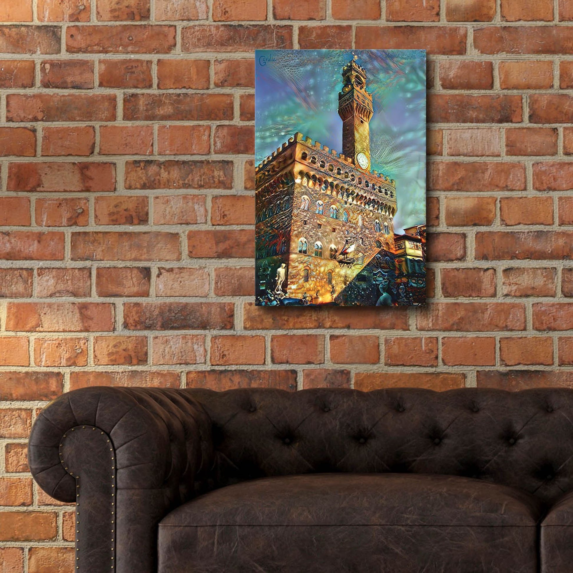 Epic Art 'Florence Italy Palazzo Vecchio' by Pedro Gavidia, Acrylic Glass Wall Art,16x24