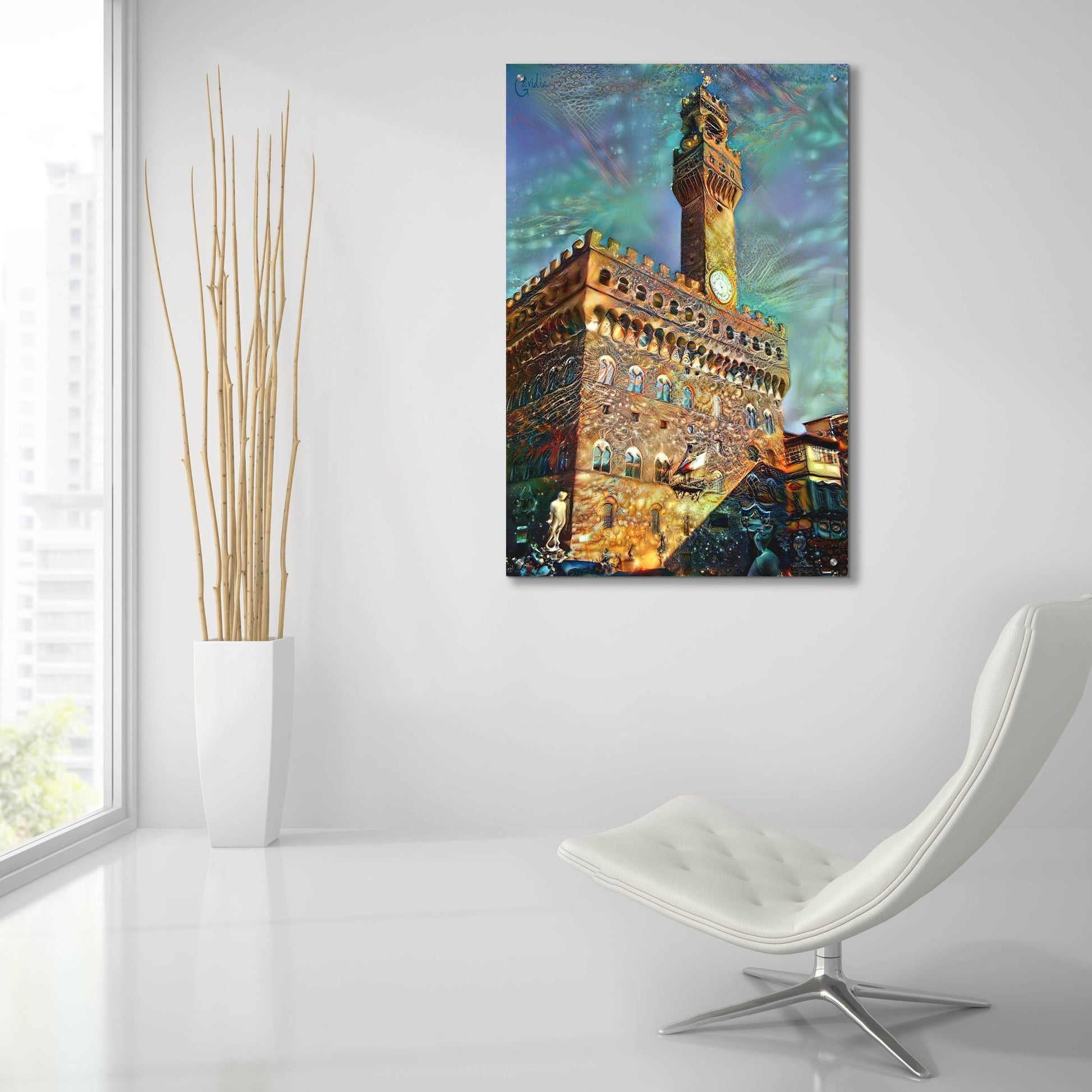 Epic Art 'Florence Italy Palazzo Vecchio' by Pedro Gavidia, Acrylic Glass Wall Art,24x36