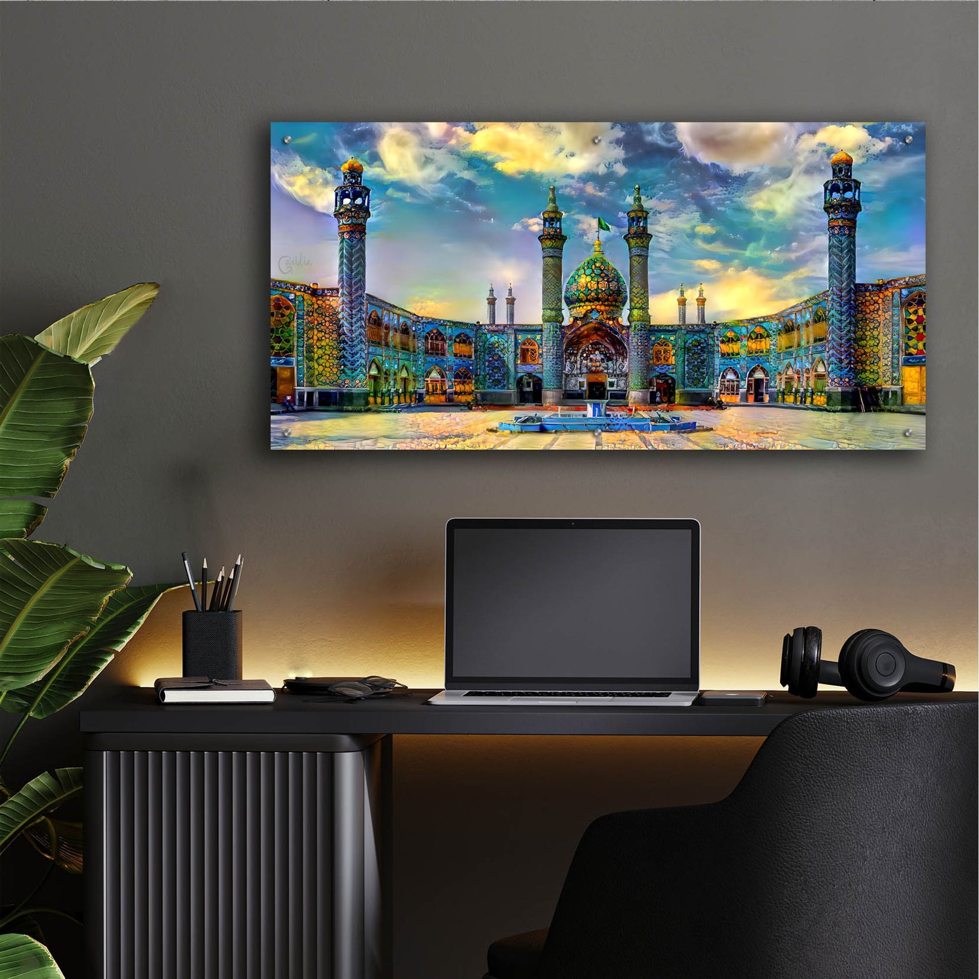 Epic Art 'Isfahan Iran Hilal Ibn Ali Mausoleum' by Pedro Gavidia, Acrylic Glass Wall Art,48x24