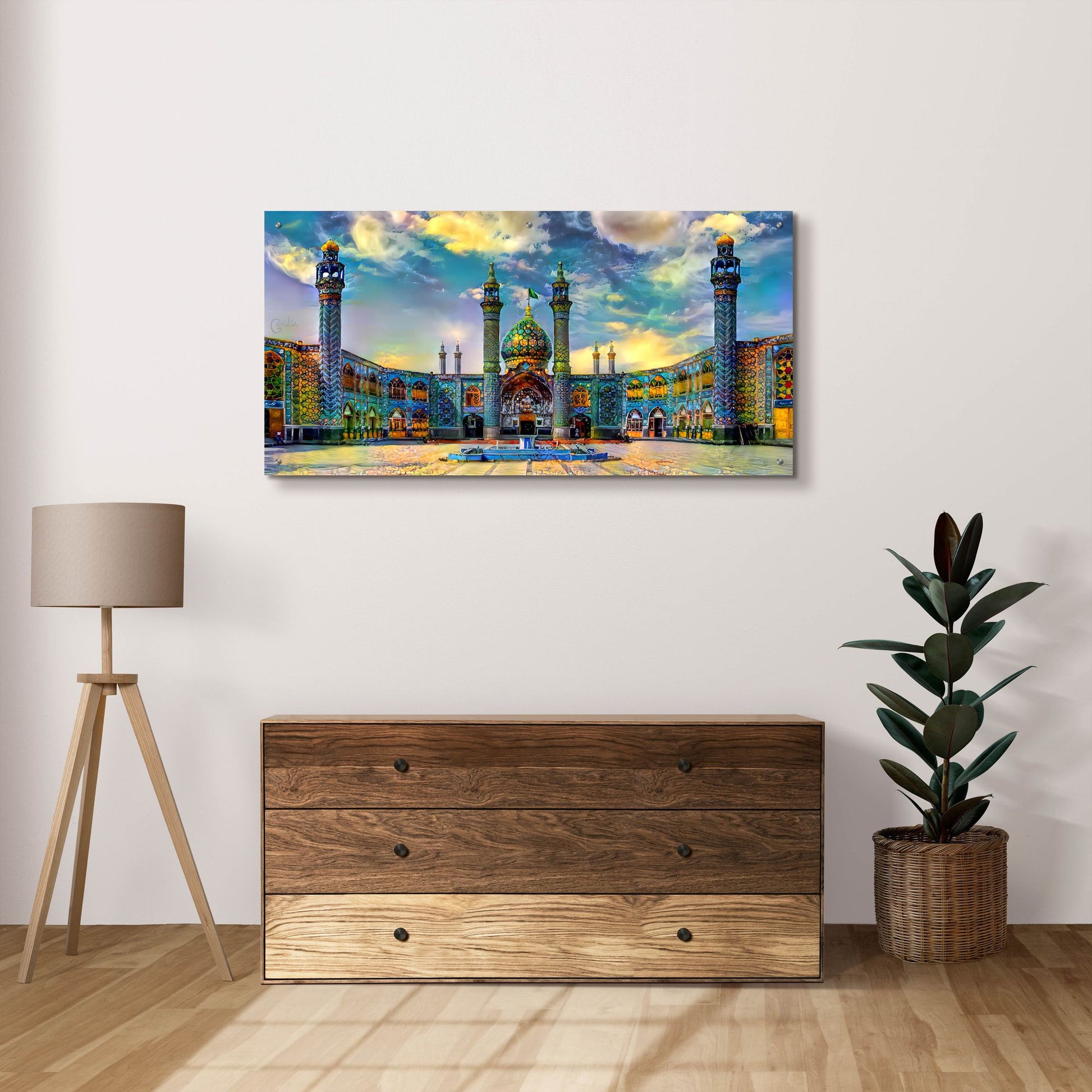 Epic Art 'Isfahan Iran Hilal Ibn Ali Mausoleum' by Pedro Gavidia, Acrylic Glass Wall Art,48x24