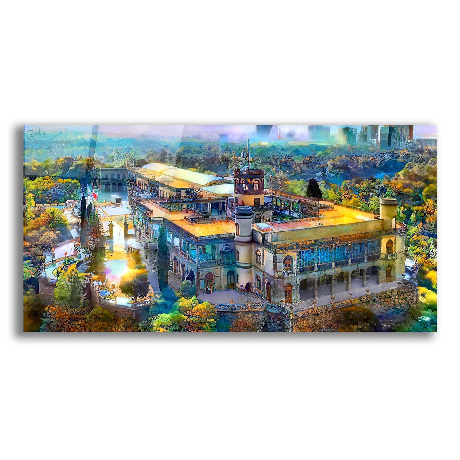 Epic Art 'Mexico City Chapultepec Castle' by Pedro Gavidia, Acrylic Glass Wall Art,24x12