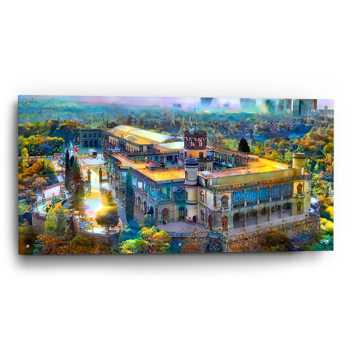 Epic Art 'Mexico City Chapultepec Castle' by Pedro Gavidia, Acrylic Glass Wall Art,48x24