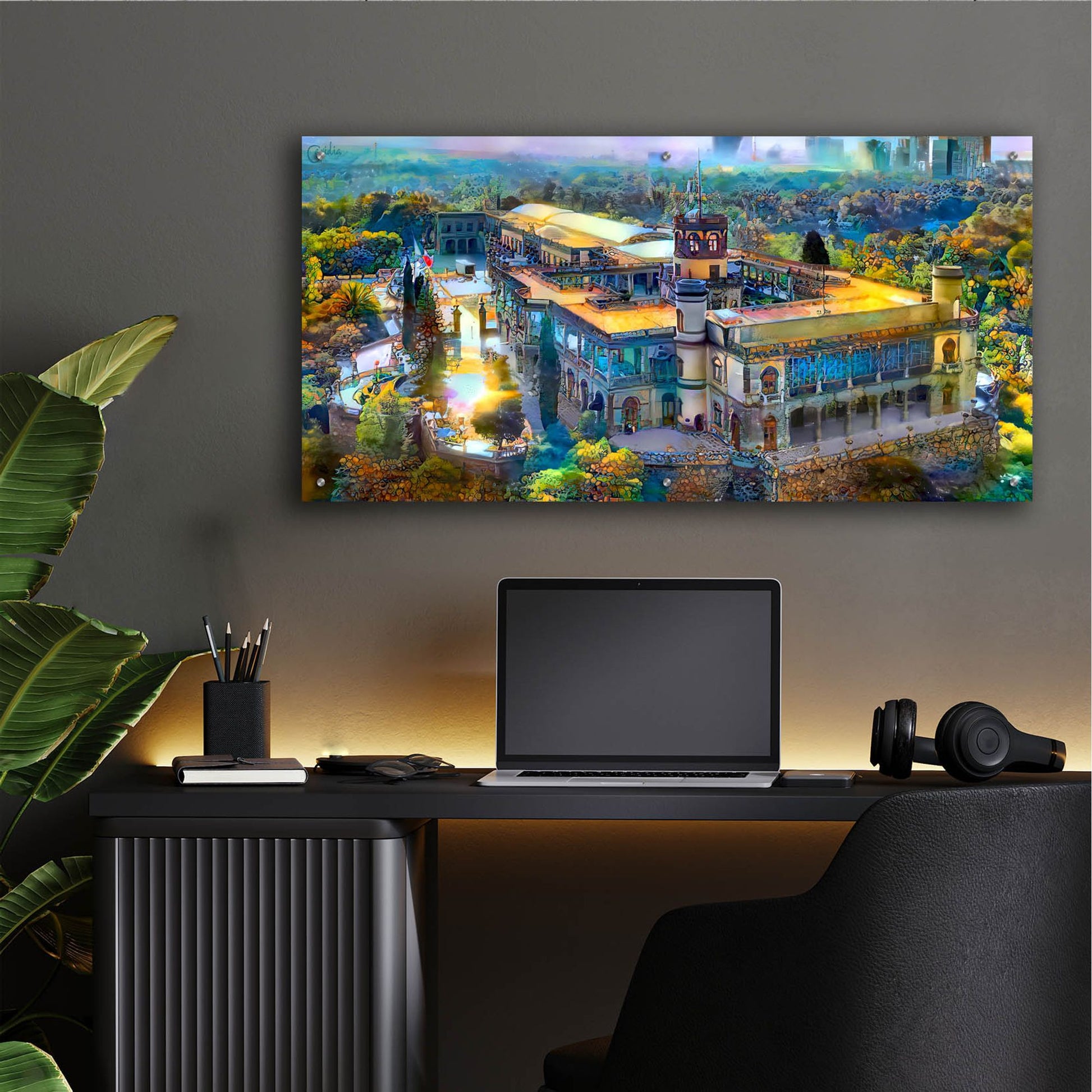 Epic Art 'Mexico City Chapultepec Castle' by Pedro Gavidia, Acrylic Glass Wall Art,48x24