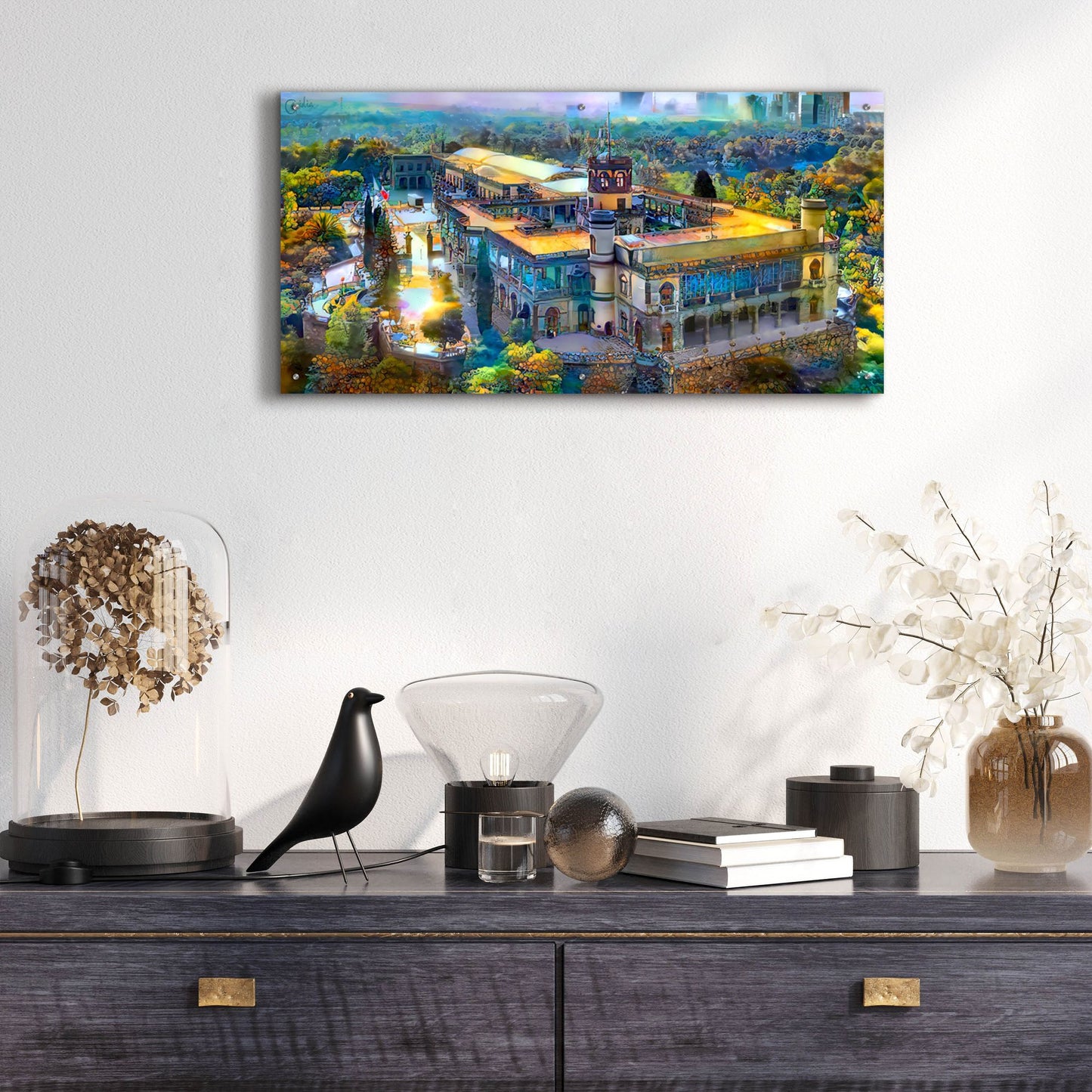 Epic Art 'Mexico City Chapultepec Castle' by Pedro Gavidia, Acrylic Glass Wall Art,48x24