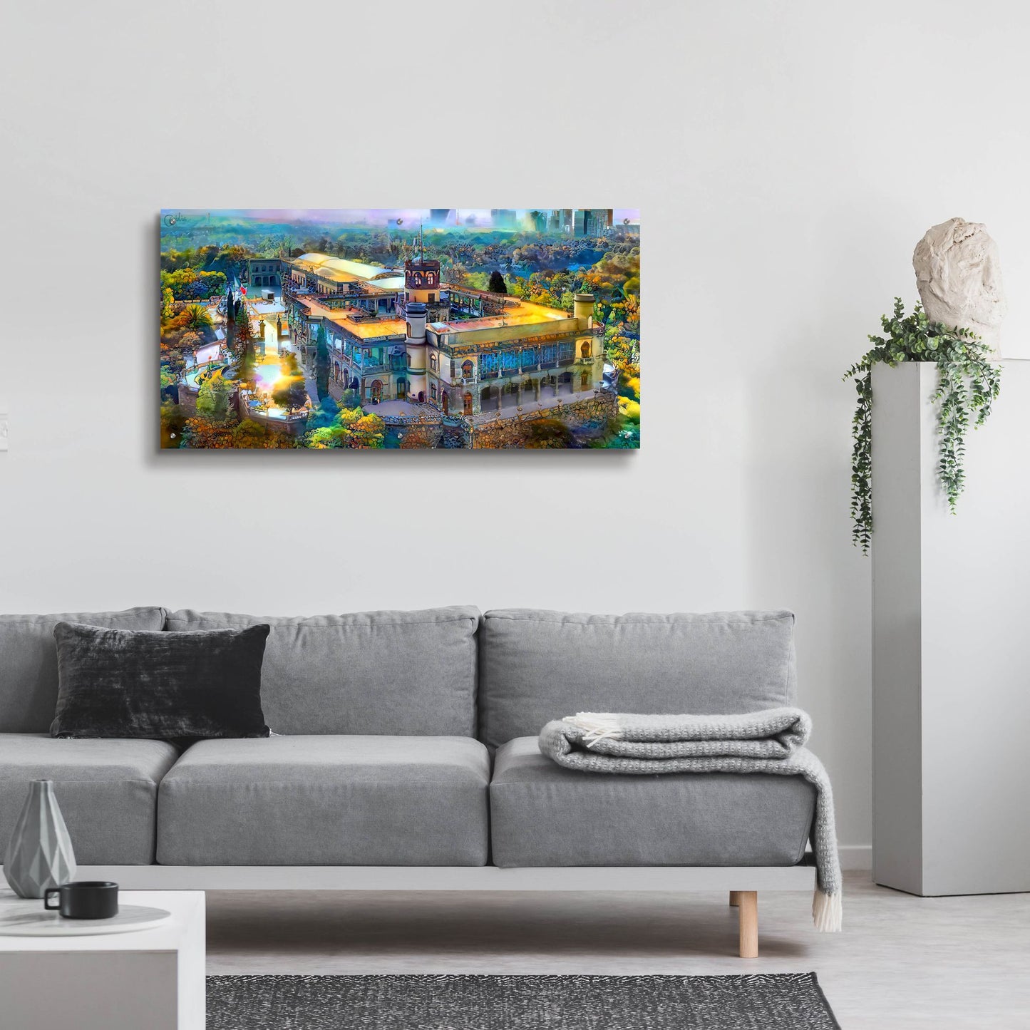 Epic Art 'Mexico City Chapultepec Castle' by Pedro Gavidia, Acrylic Glass Wall Art,48x24