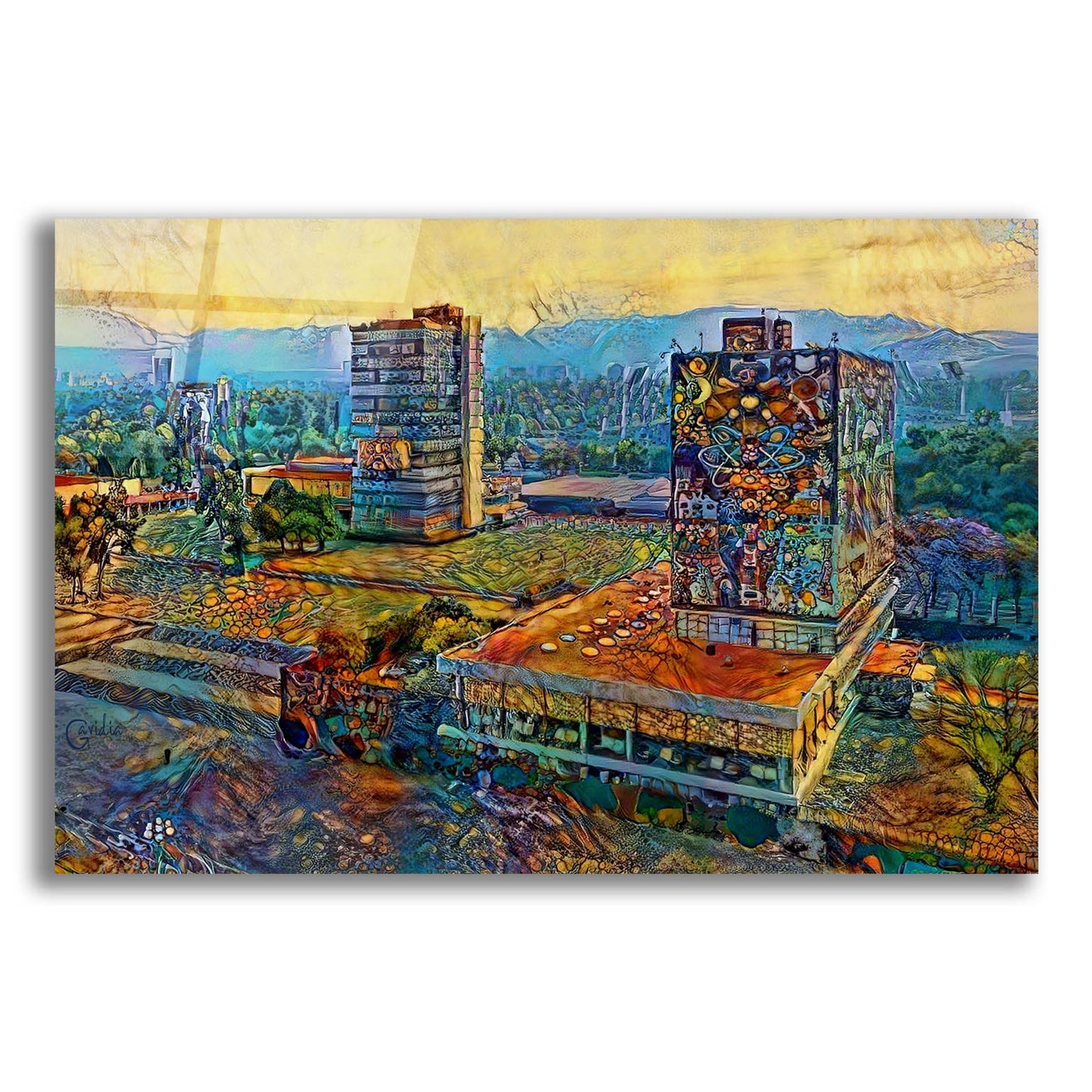 Epic Art 'Mexico City Ciudad Universitaria University City' by Pedro Gavidia, Acrylic Glass Wall Art,16x12