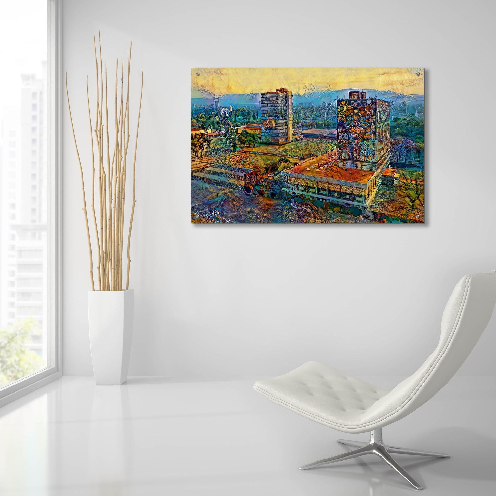 Epic Art 'Mexico City Ciudad Universitaria University City' by Pedro Gavidia, Acrylic Glass Wall Art,36x24