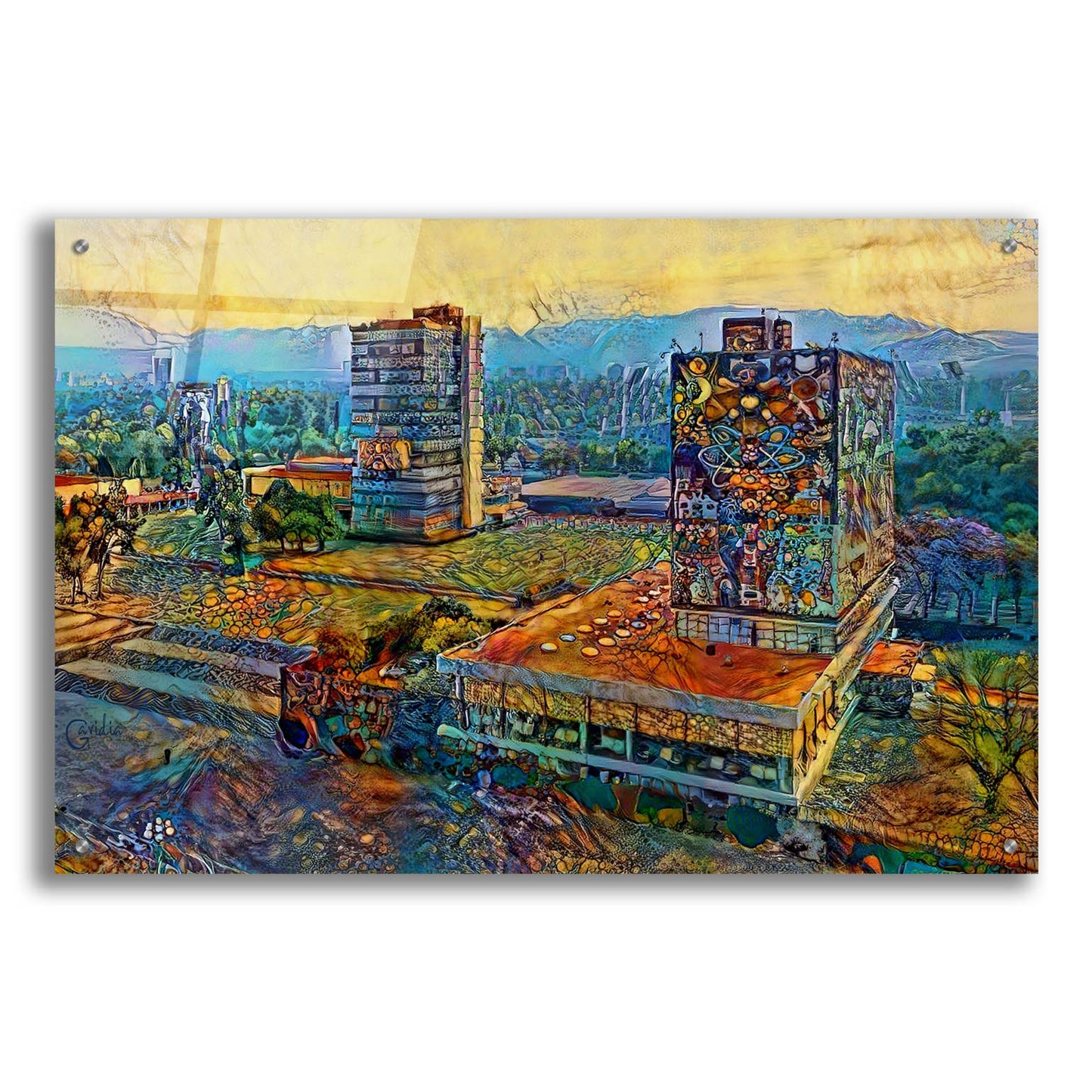 Epic Art 'Mexico City Ciudad Universitaria University City' by Pedro Gavidia, Acrylic Glass Wall Art,36x24