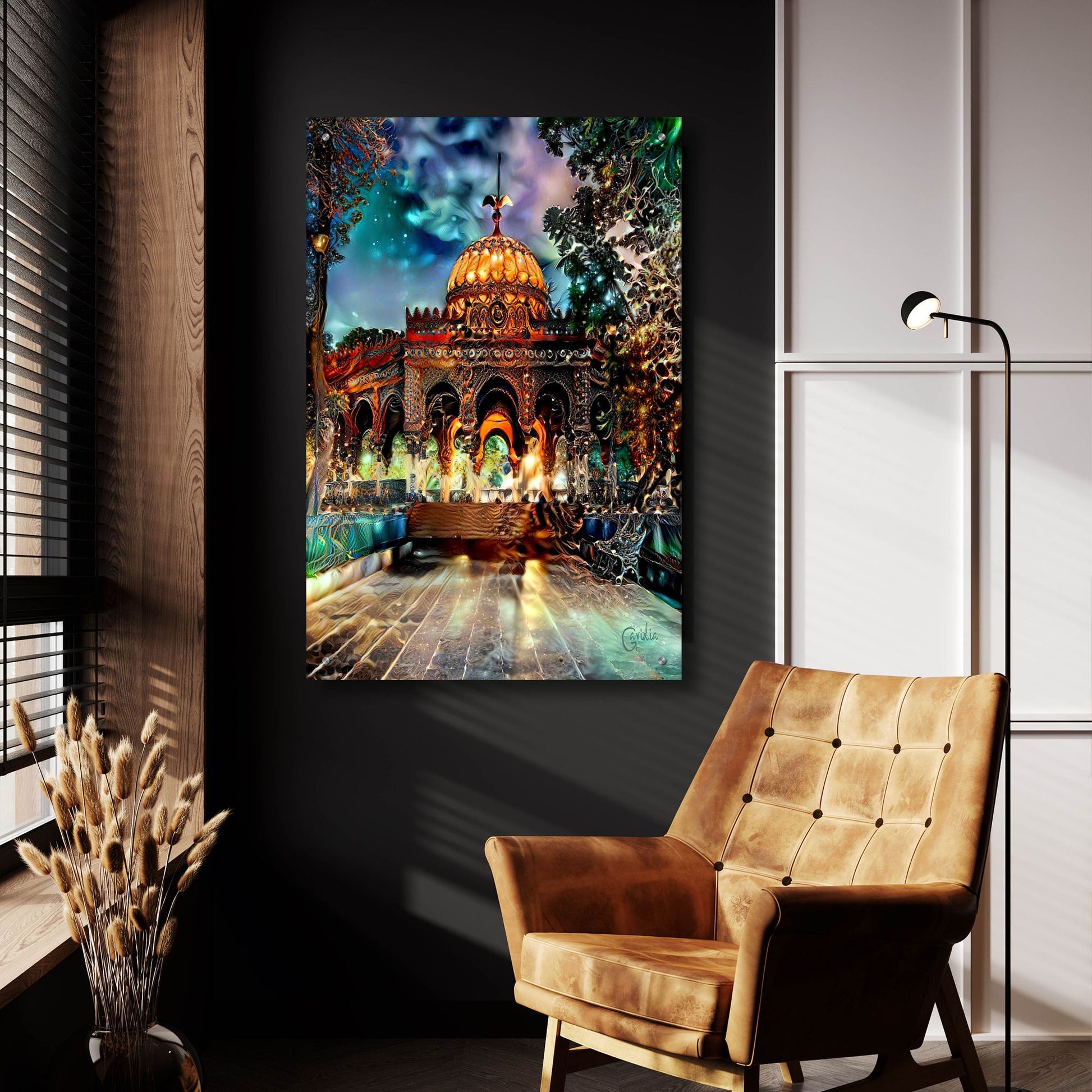 Epic Art 'Mexico City Kiosk In The Alameda De Santa Maria La Ribera' by Pedro Gavidia, Acrylic Glass Wall Art,24x36