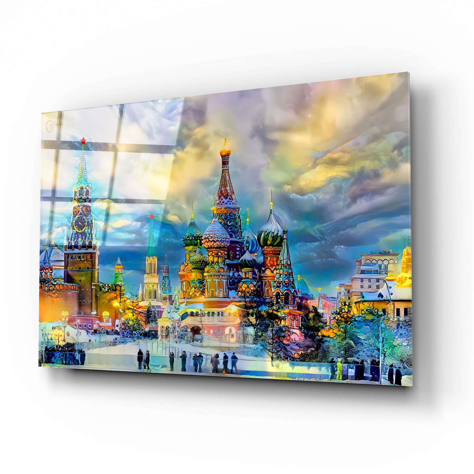 Epic Art 'Moscow Russia Saint Basil'S Cathedral Kremlin Red Square Ice Snow And Skating' by Pedro Gavidia, Acrylic Glass Wall Art,16x12