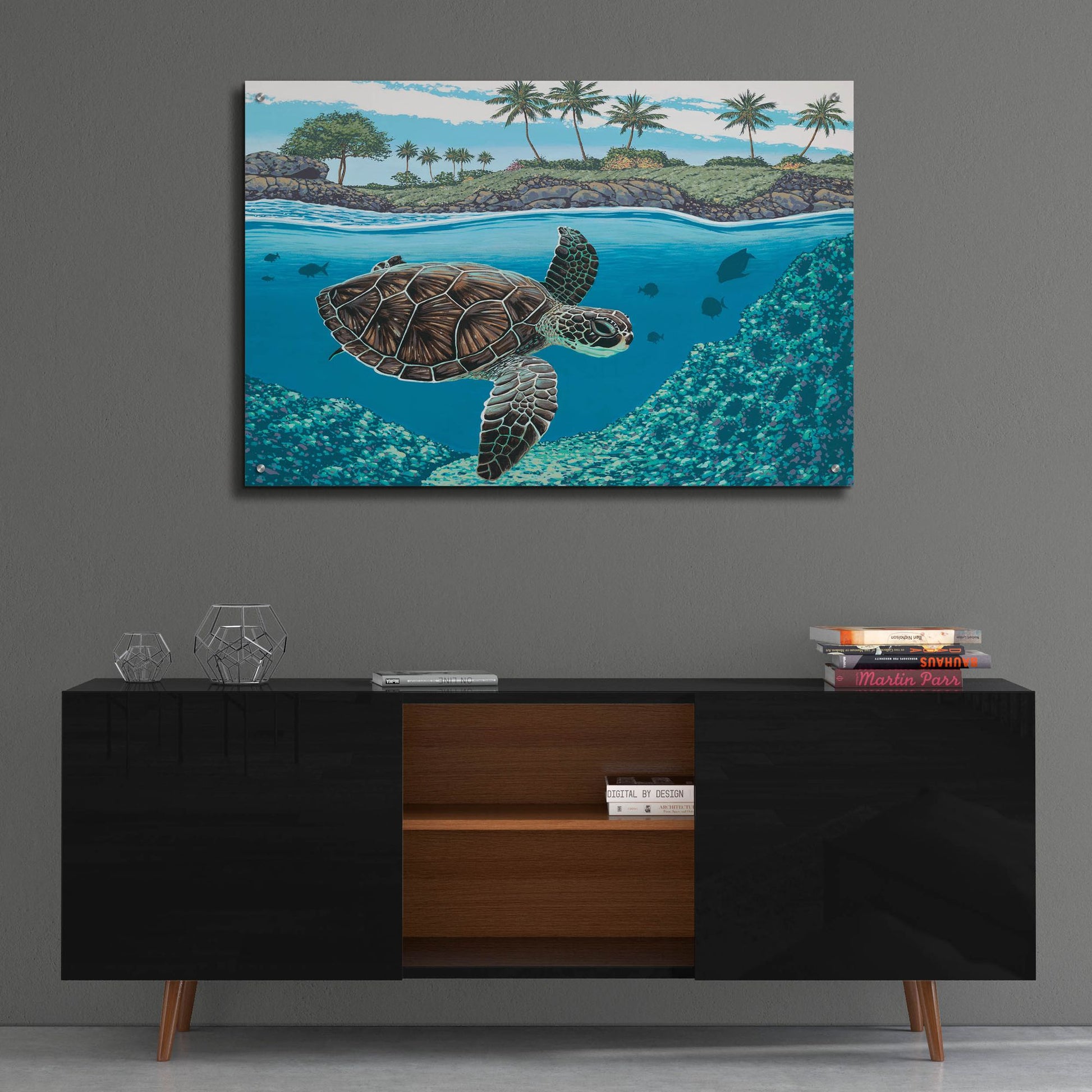 Epic Art 'Sea Turtle' by Palmer Artworks, Acrylic Glass Wall Art,36x24