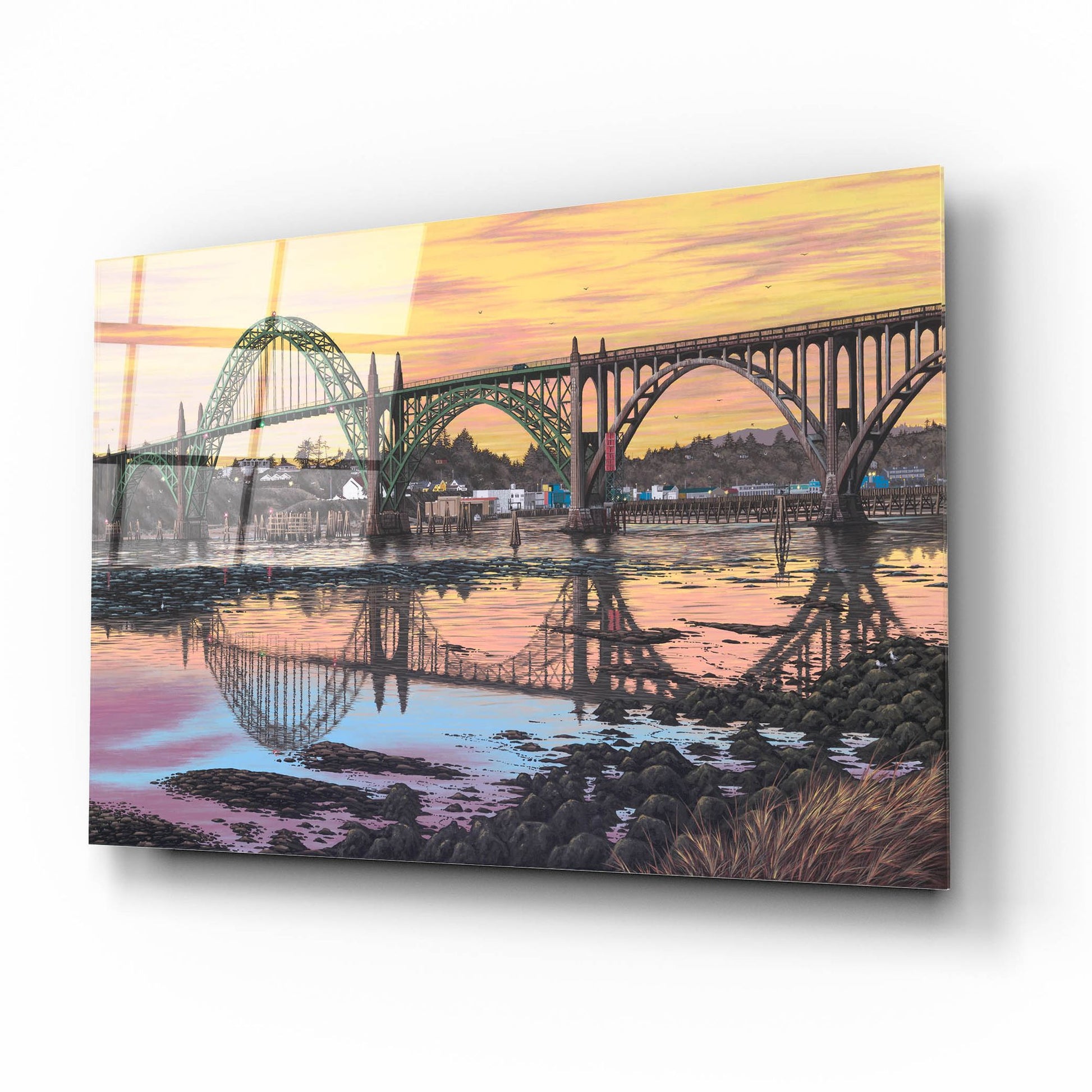 Epic Art 'Yaquina Reflections' by Palmer Artworks, Acrylic Glass Wall Art,16x12