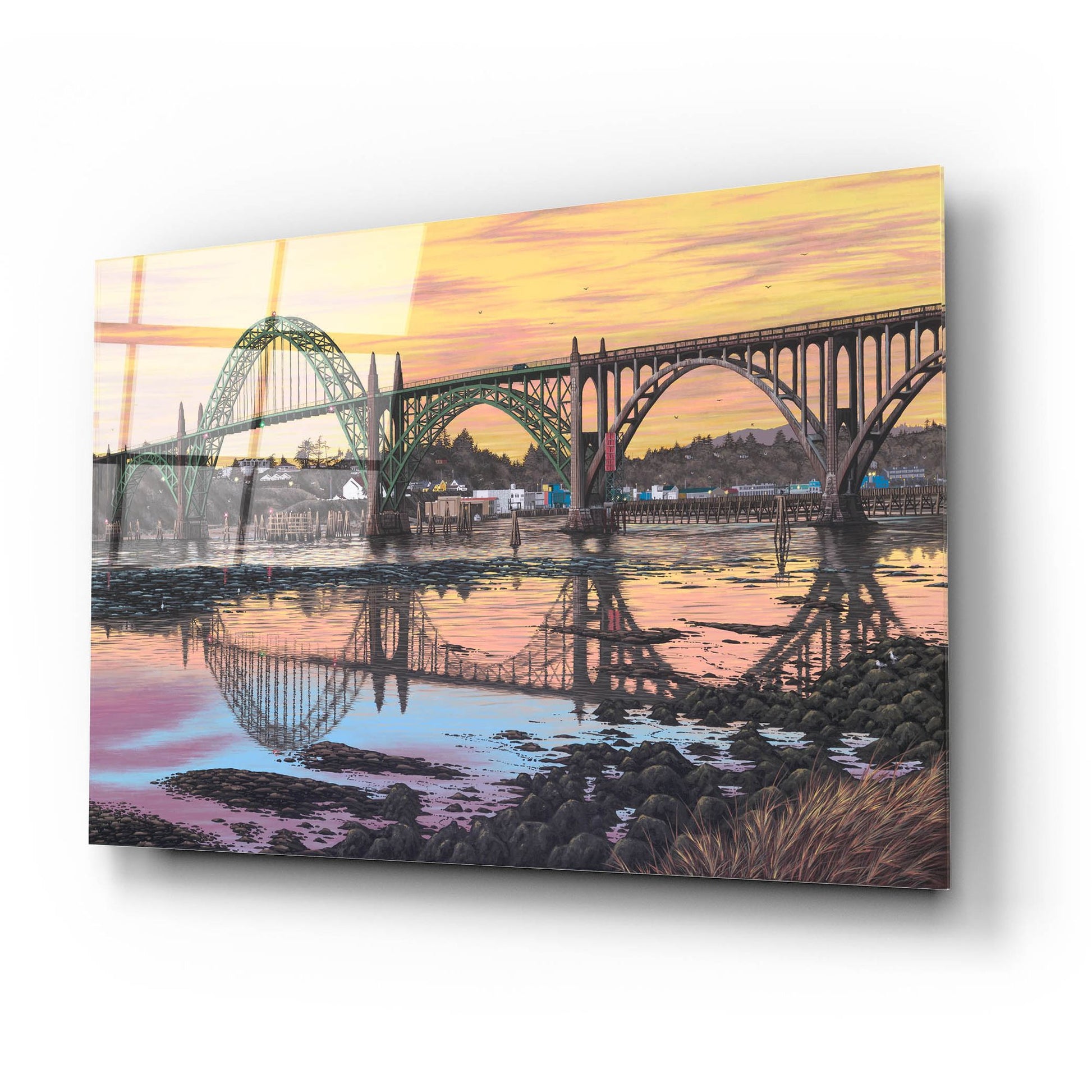 Epic Art 'Yaquina Reflections' by Palmer Artworks, Acrylic Glass Wall Art,24x16