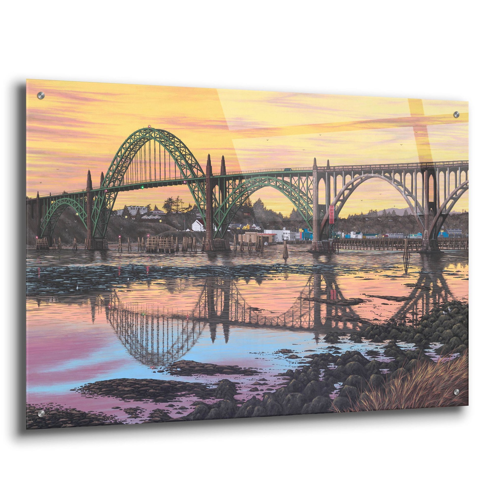 Epic Art 'Yaquina Reflections' by Palmer Artworks, Acrylic Glass Wall Art,36x24