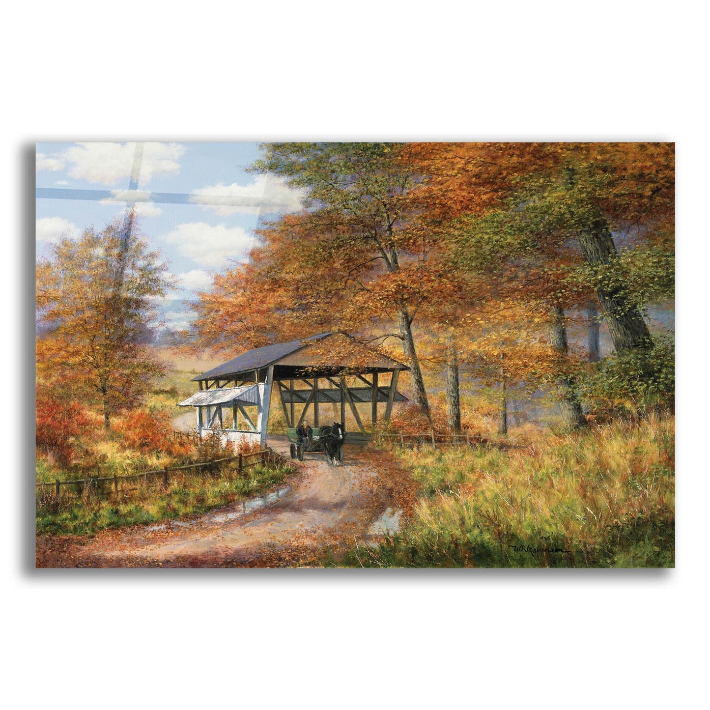 Epic Art 'Covered Bridge' by Bill Makinson, Acrylic Glass Wall Art