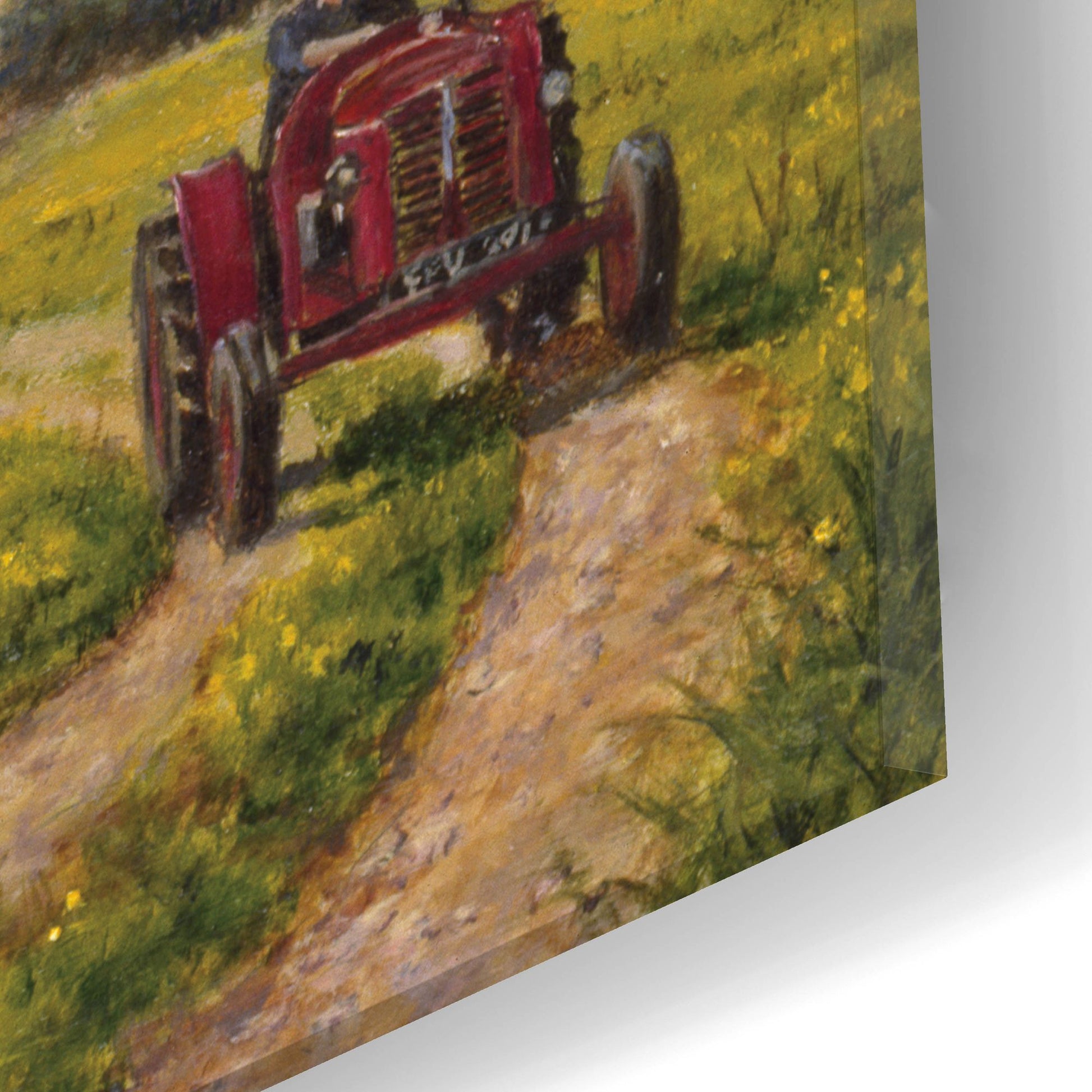 Epic Art 'Tractor At Little Eaton' by Bill Makinson, Acrylic Glass Wall Art,24x12