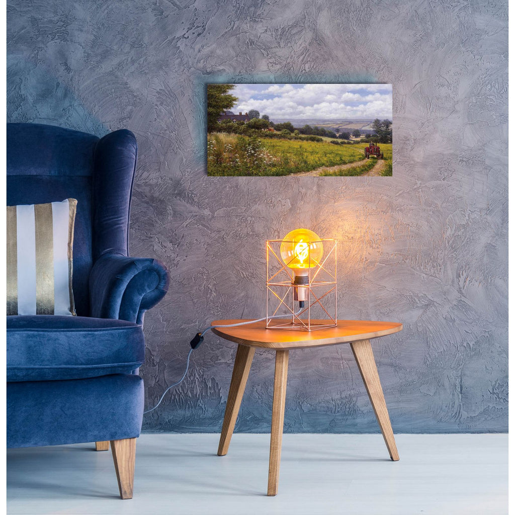 Tractor At Little Eaton by Bill Makinson - 24x12 acrylic wall art in a room