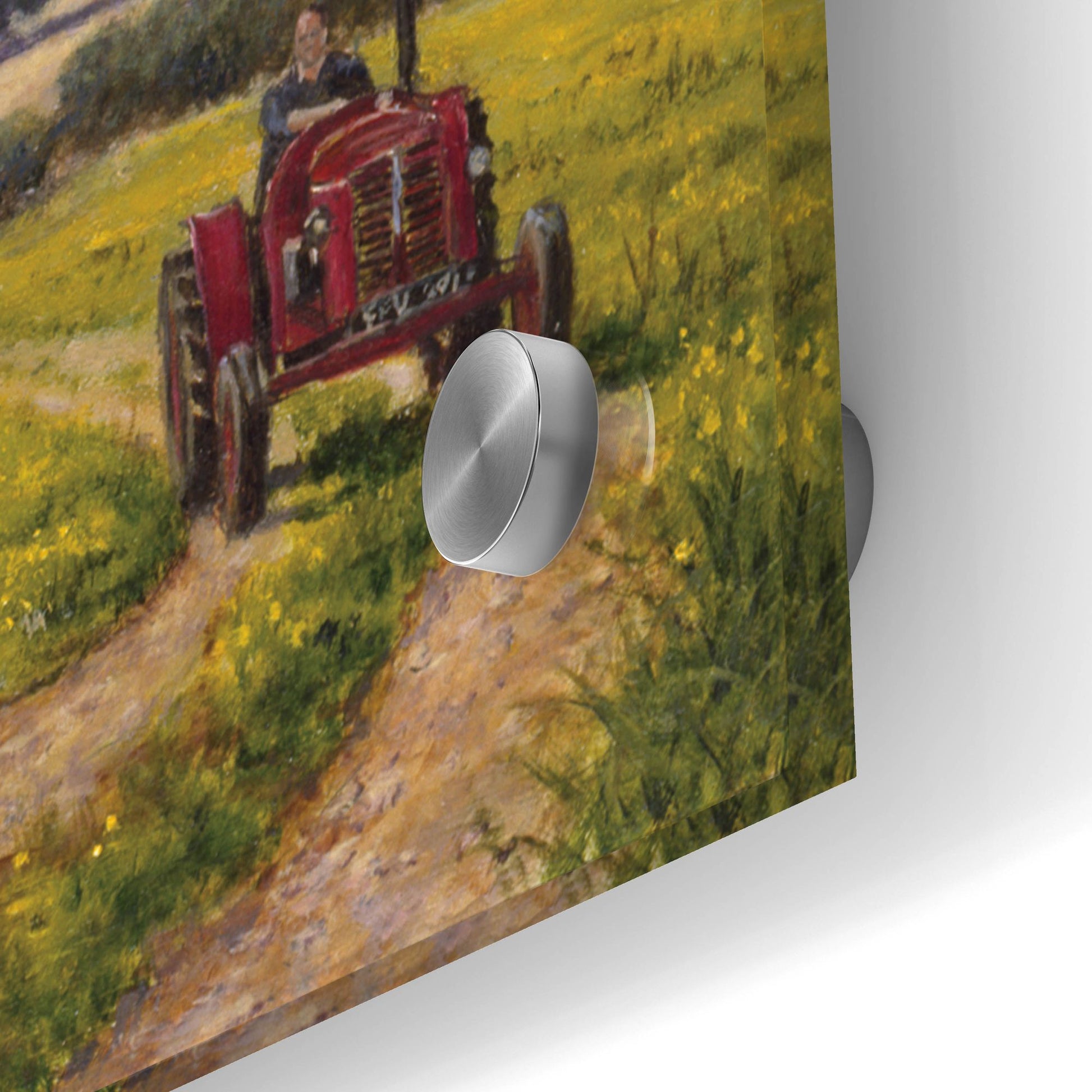 Epic Art 'Tractor At Little Eaton' by Bill Makinson, Acrylic Glass Wall Art,48x24