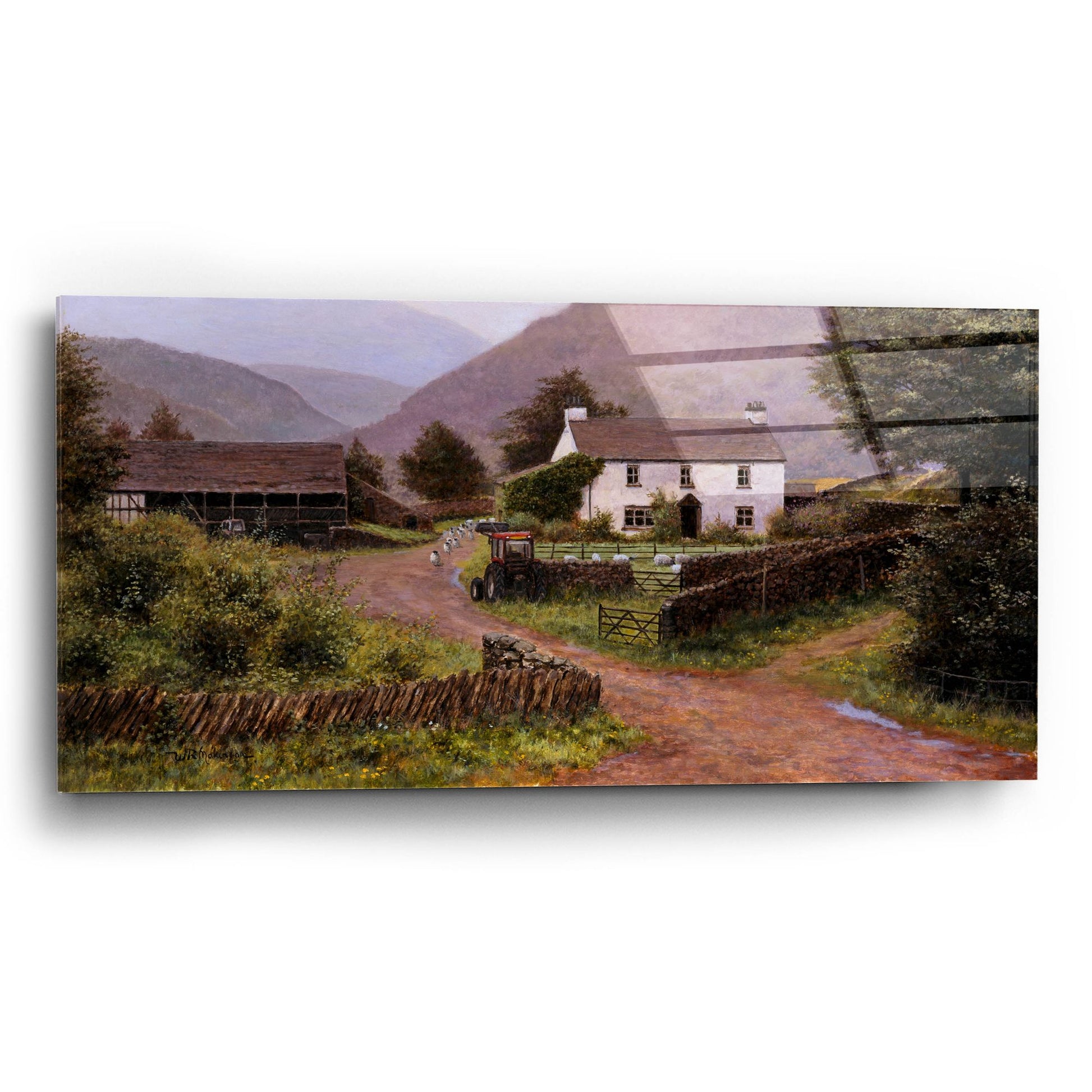 Epic Art 'Yew Tree Farm' by Bill Makinson, Acrylic Glass Wall Art,24x12