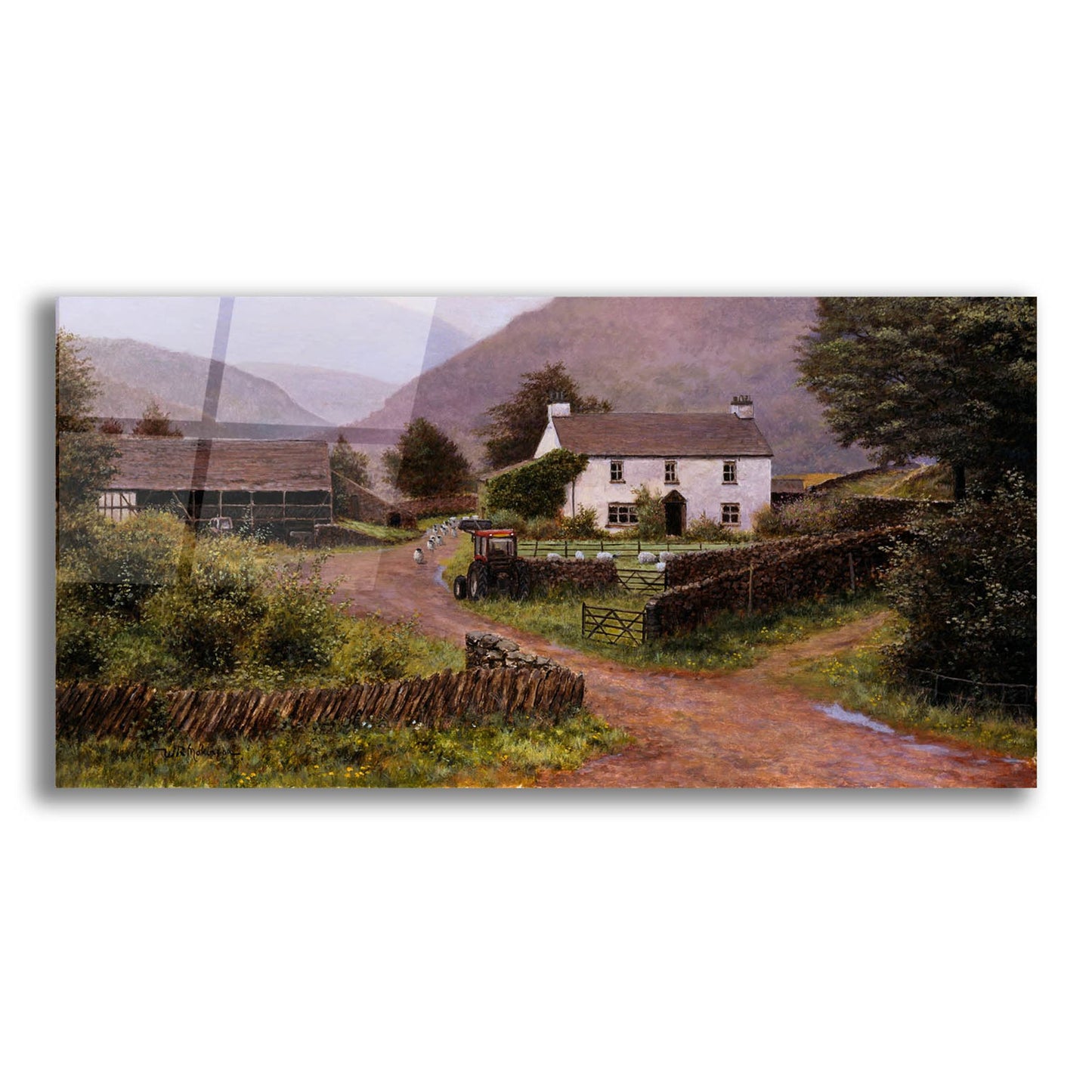 Epic Art 'Yew Tree Farm' by Bill Makinson, Acrylic Glass Wall Art,24x12