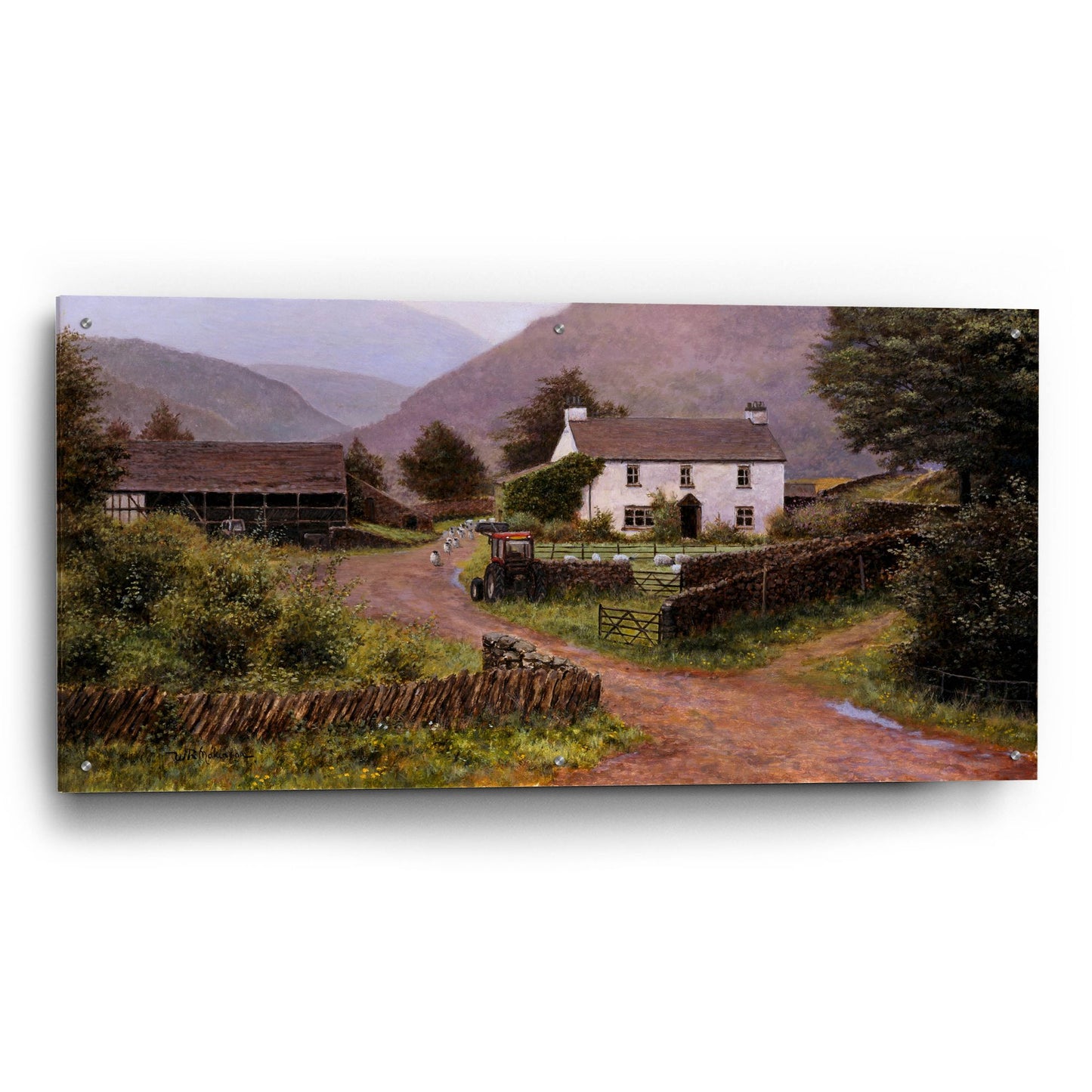 Epic Art 'Yew Tree Farm' by Bill Makinson, Acrylic Glass Wall Art,48x24