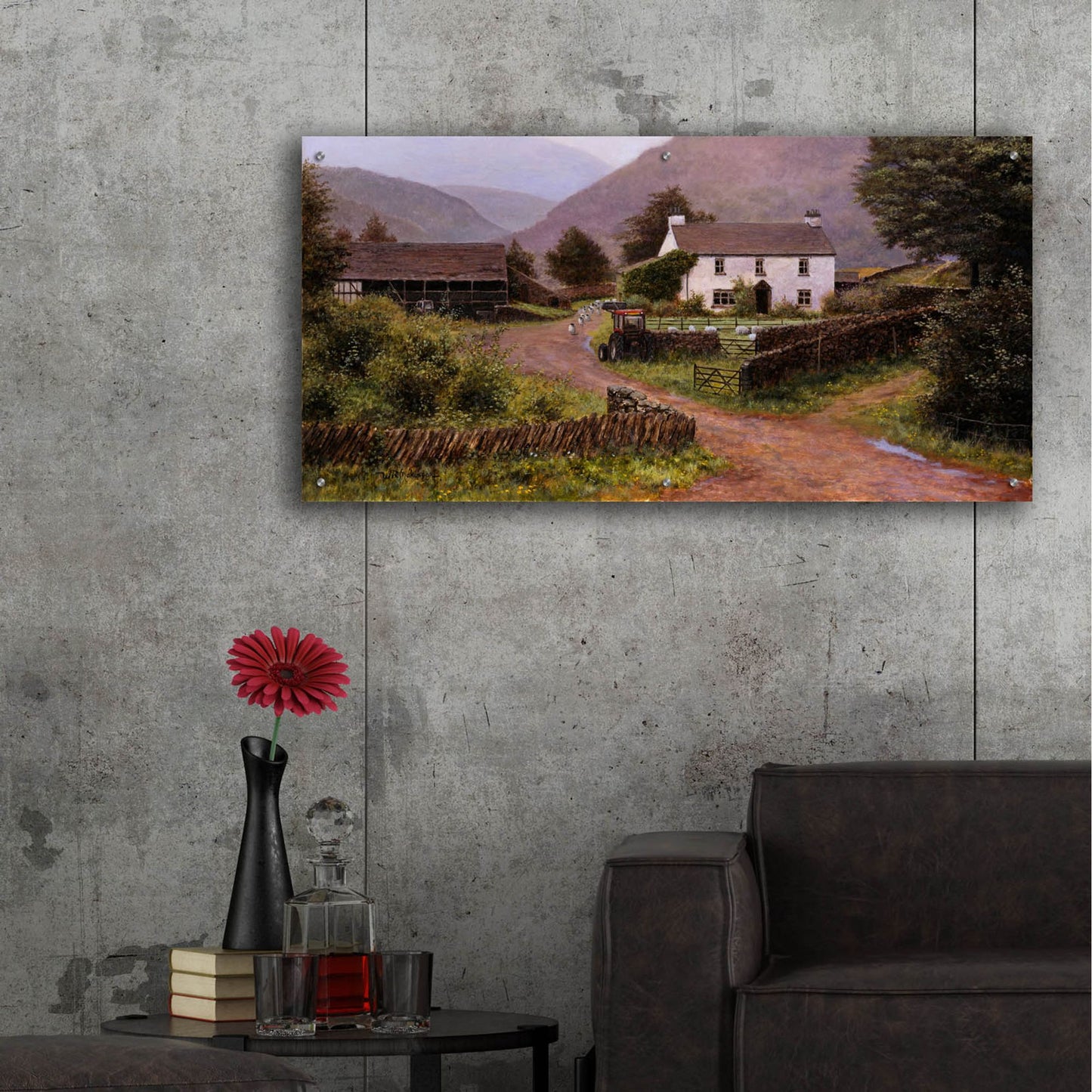 Epic Art 'Yew Tree Farm' by Bill Makinson, Acrylic Glass Wall Art,48x24