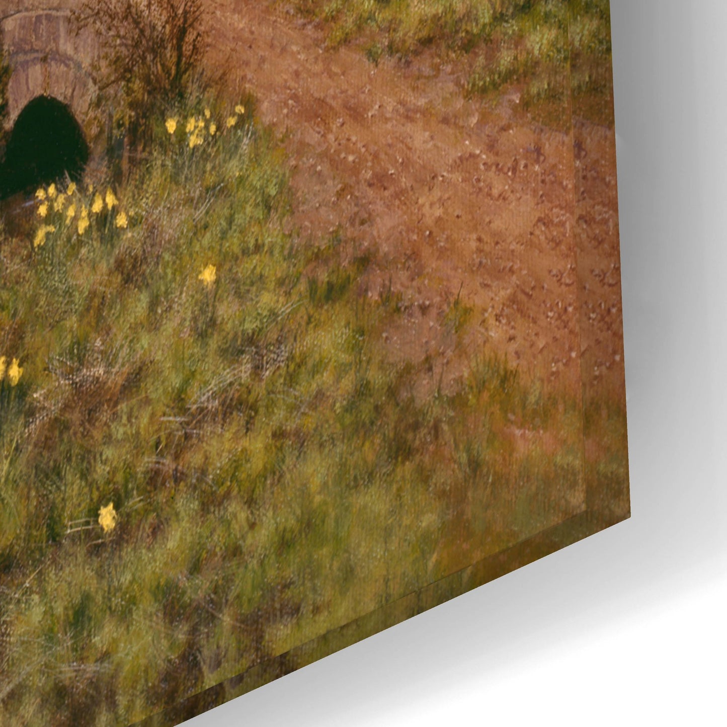 Epic Art 'Cattle And Daffodils' by Bill Makinson, Acrylic Glass Wall Art,24x16