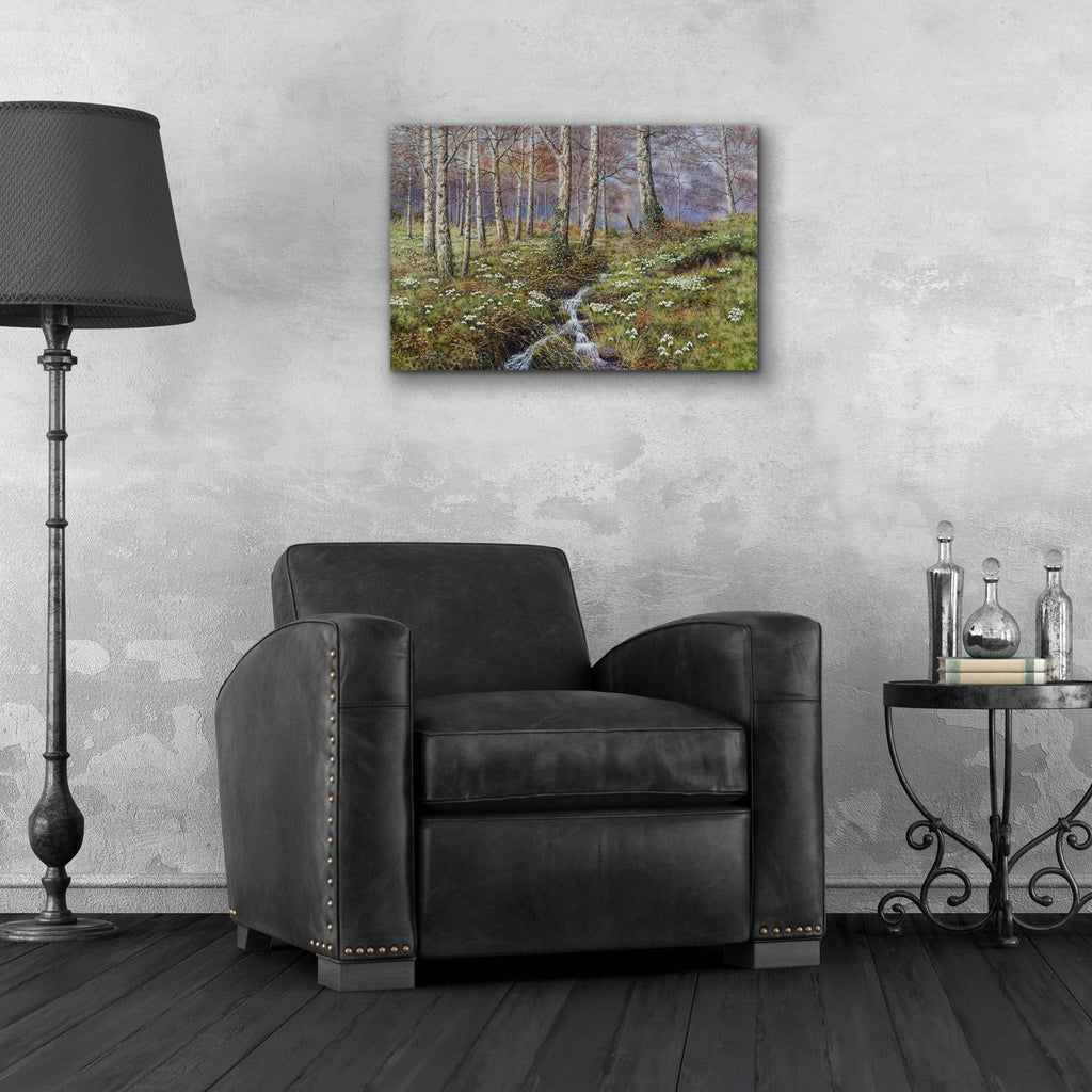Snowdrop Dell by Bill Makinson - 24x16 acrylic wall art in a room