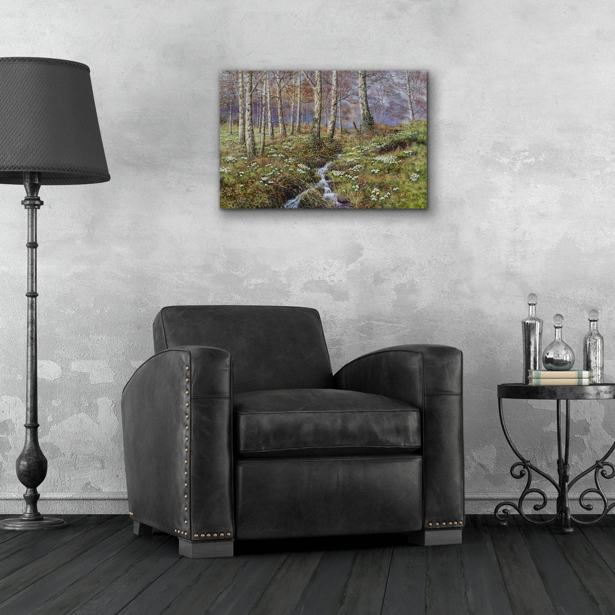 Snowdrop Dell by Bill Makinson - 24x16 acrylic wall art in a room