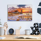 Snow Barn by Bill Makinson - 16x12 acrylic wall art in a room