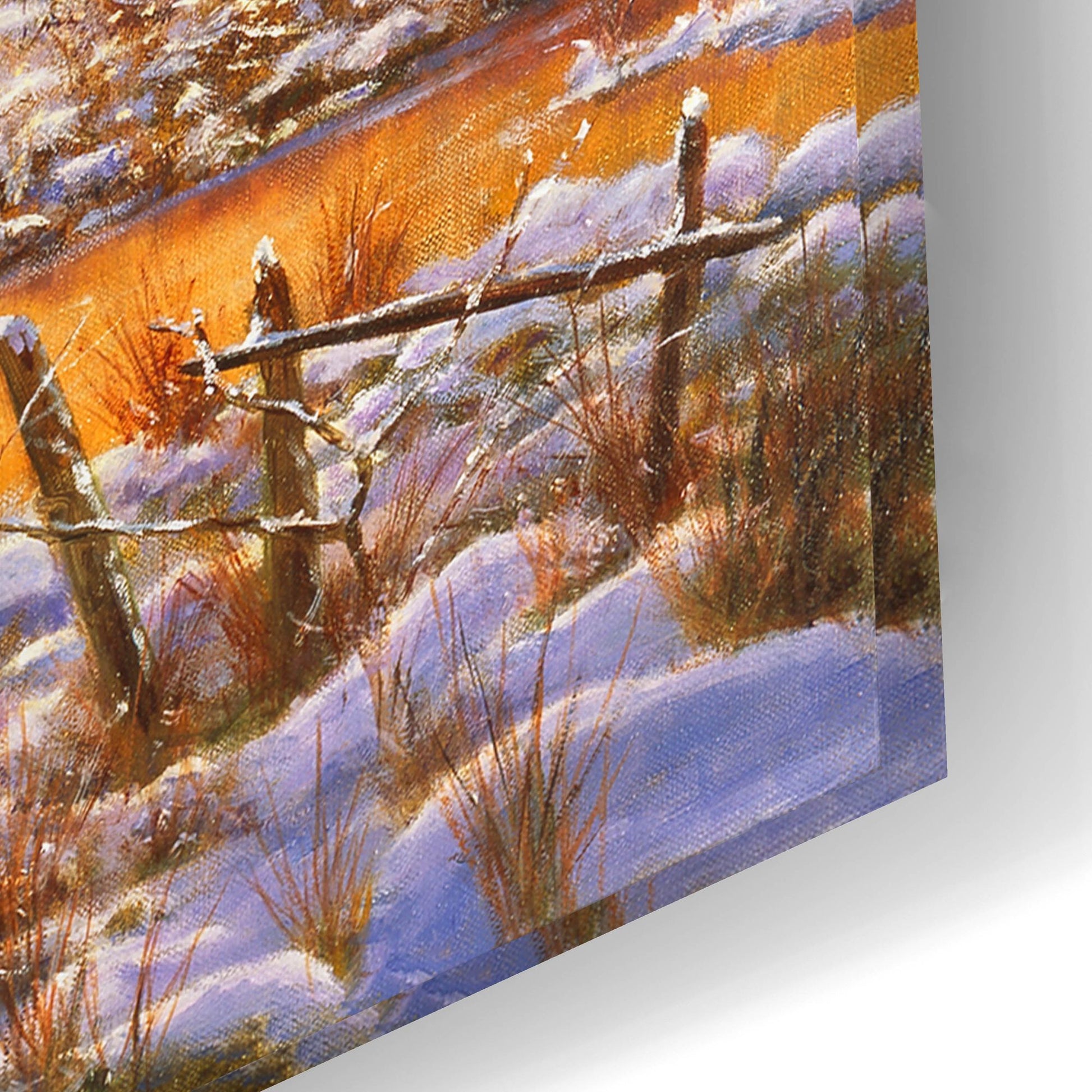 Epic Art 'Snow Barn' by Bill Makinson, Acrylic Glass Wall Art,24x16