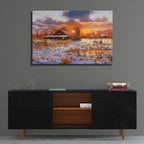 Snow Barn by Bill Makinson - 36x24 acrylic wall art in a room