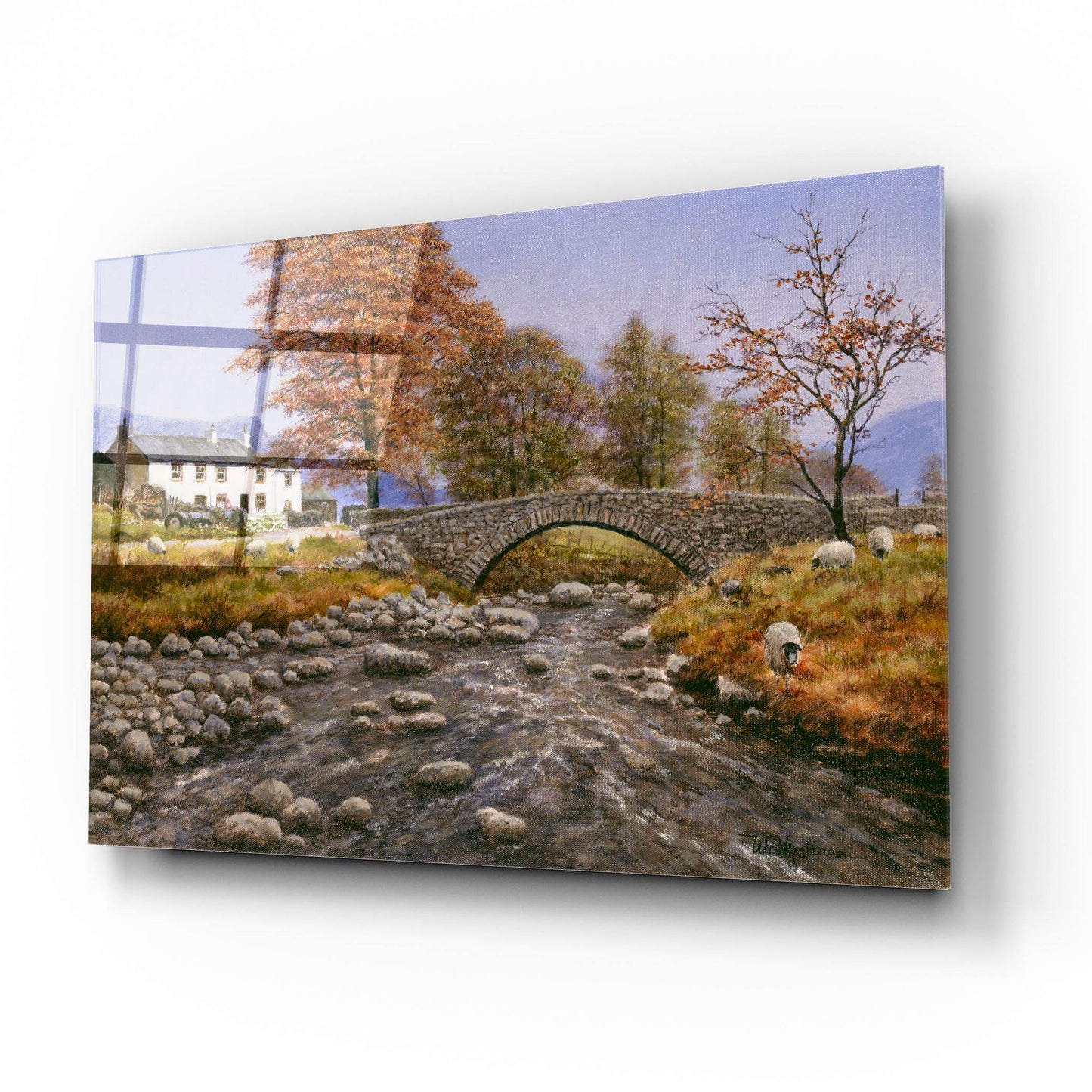 Epic Art 'Old Packhorse Bridge' by Bill Makinson, Acrylic Glass Wall Art,16x12