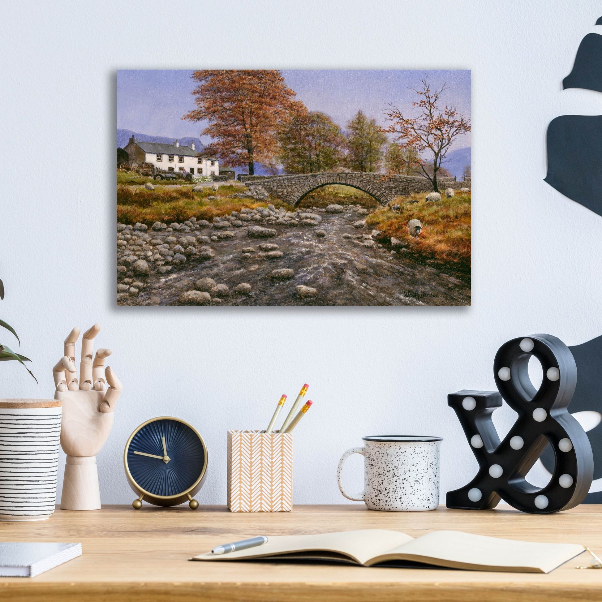 Epic Art 'Old Packhorse Bridge' by Bill Makinson, Acrylic Glass Wall Art,16x12