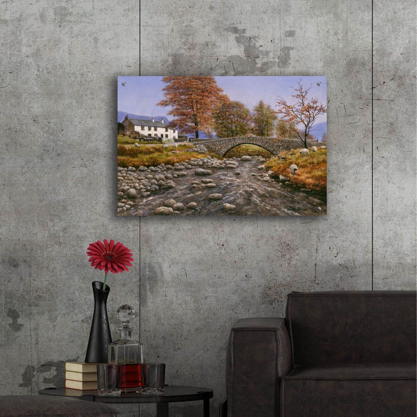 Epic Art 'Old Packhorse Bridge' by Bill Makinson, Acrylic Glass Wall Art,36x24