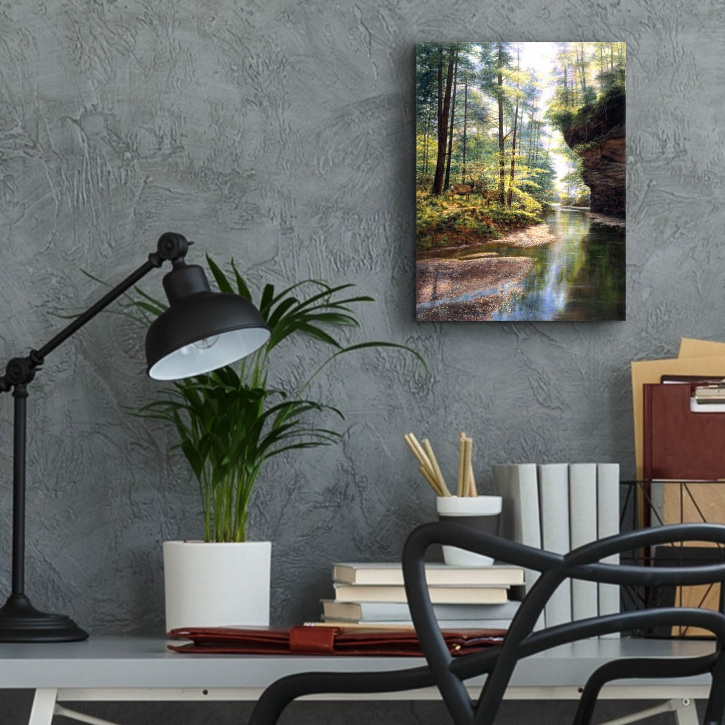 Epic Art 'Quiet Forest' by Bill Makinson, Acrylic Glass Wall Art,12x16