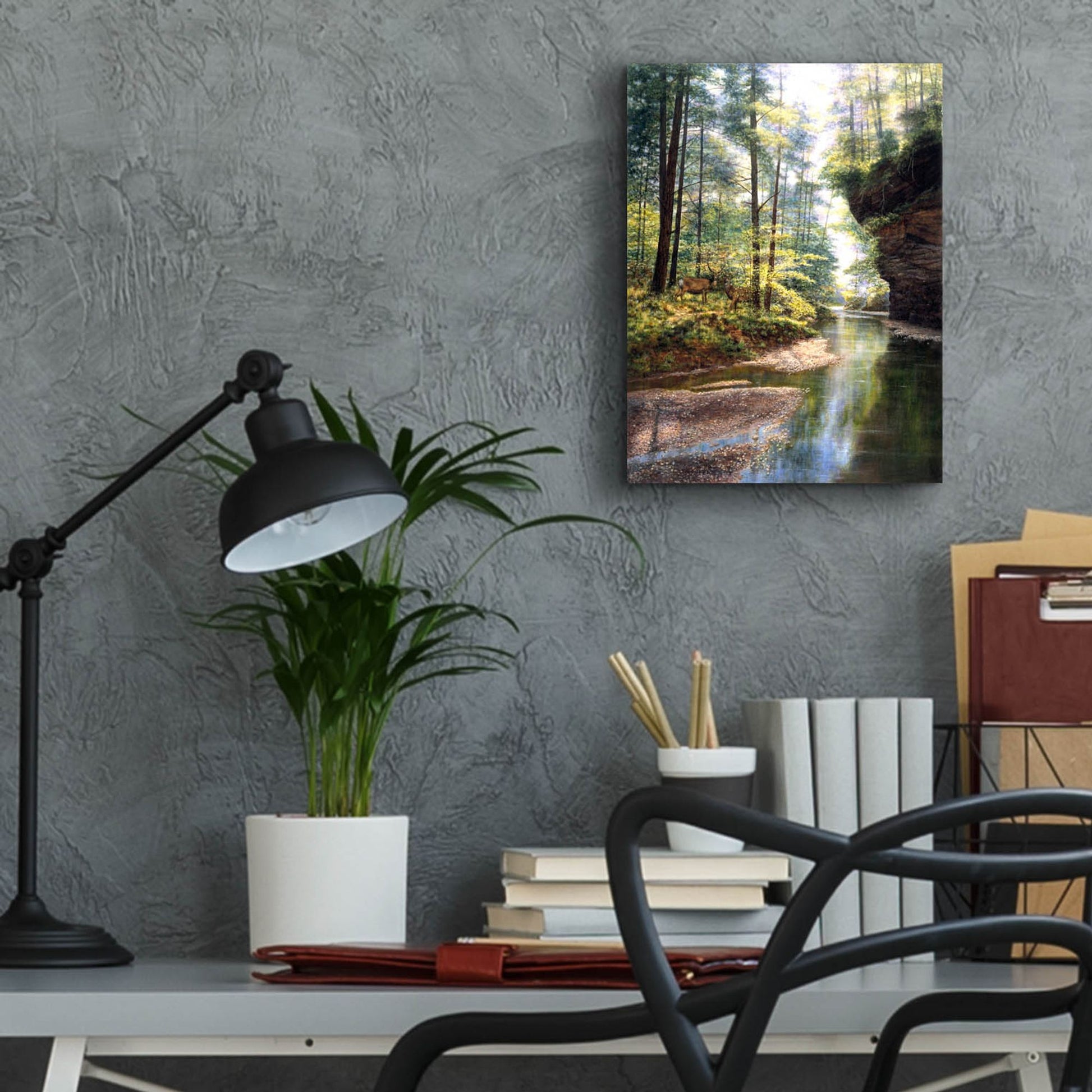 Epic Art 'Quiet Forest' by Bill Makinson, Acrylic Glass Wall Art,12x16