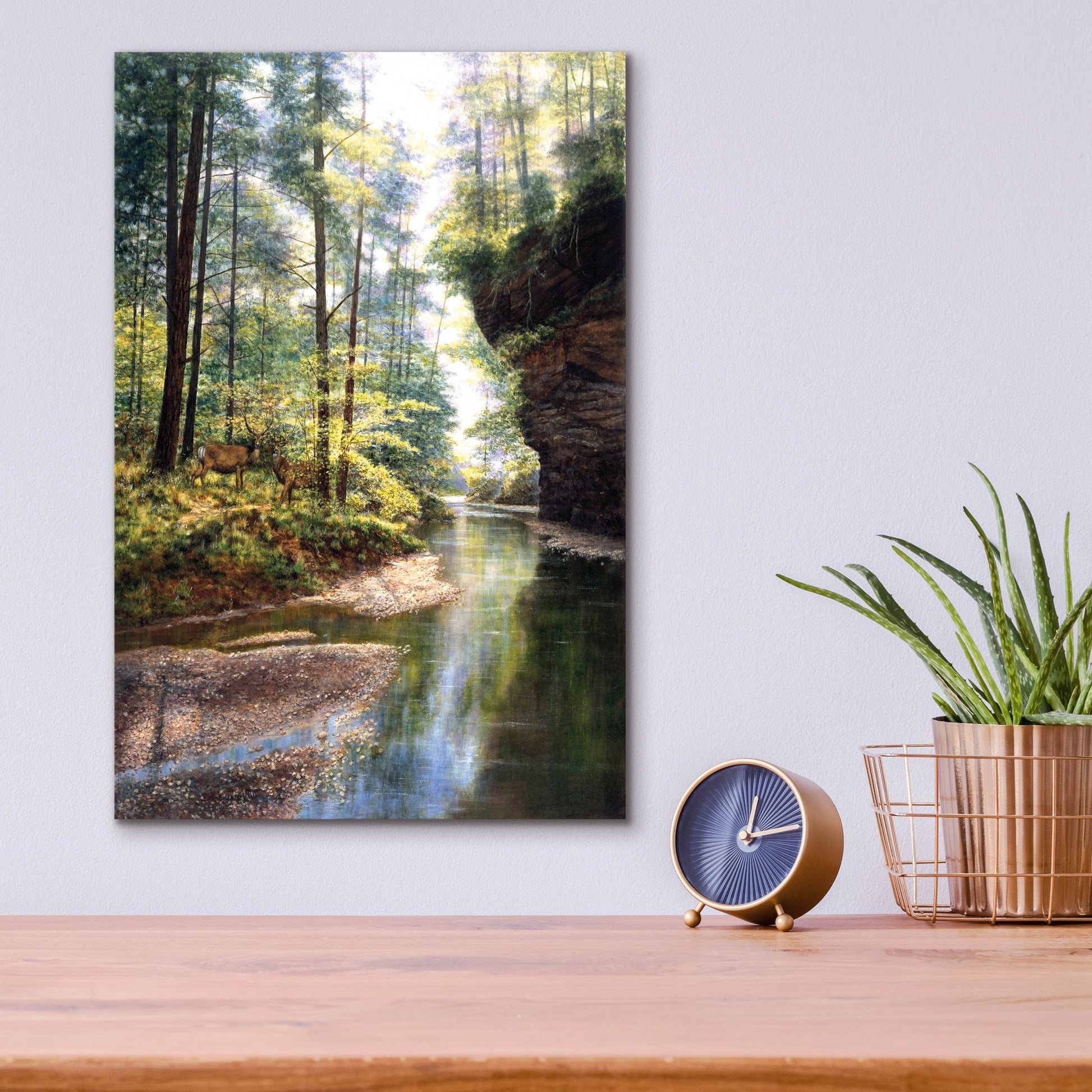 Epic Art 'Quiet Forest' by Bill Makinson, Acrylic Glass Wall Art,12x16