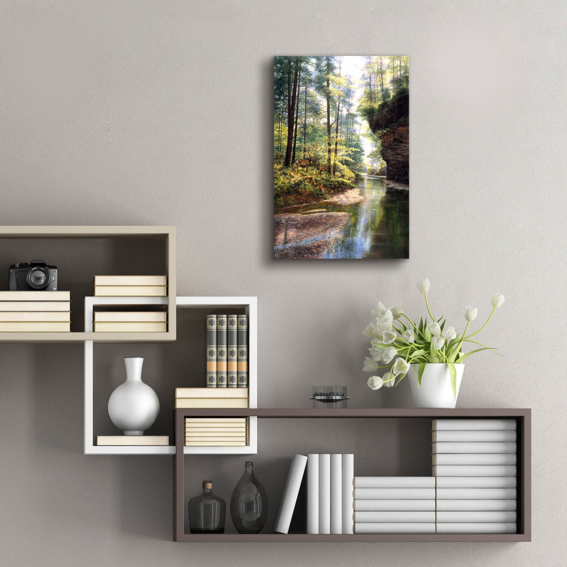 Epic Art 'Quiet Forest' by Bill Makinson, Acrylic Glass Wall Art,16x24