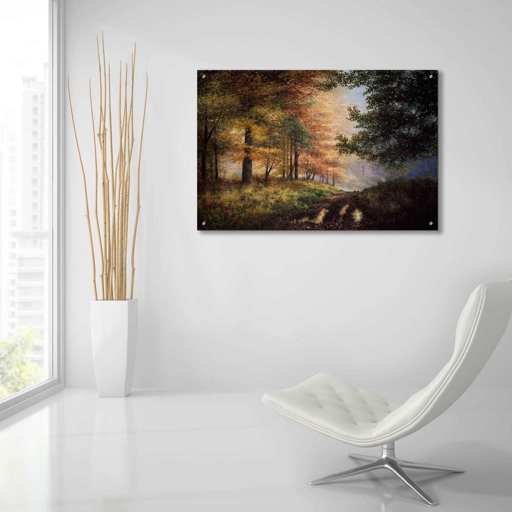 Epic Art 'Fall In The Pines' by Bill Makinson, Acrylic Glass Wall Art,36x24