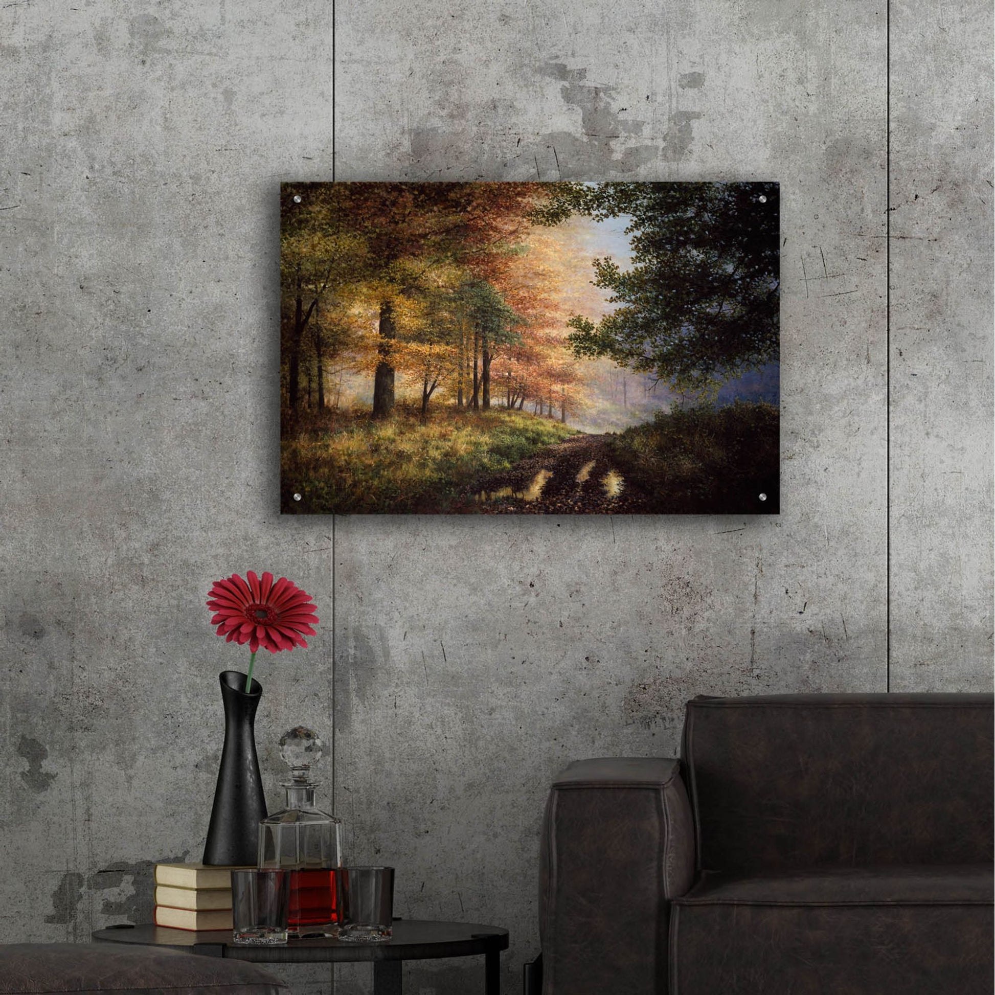 Epic Art 'Fall In The Pines' by Bill Makinson, Acrylic Glass Wall Art,36x24