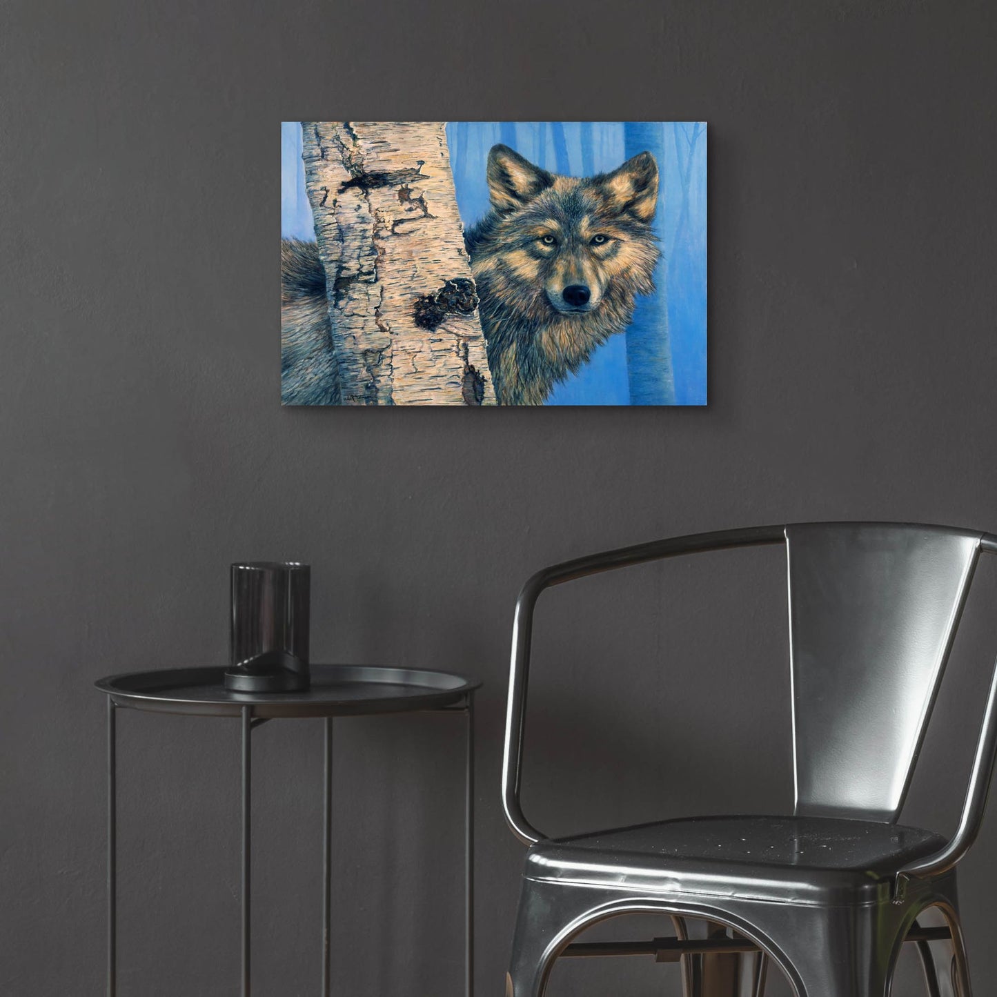 Epic Art 'Birch Wolf' by Bill Makinson, Acrylic Glass Wall Art,24x16