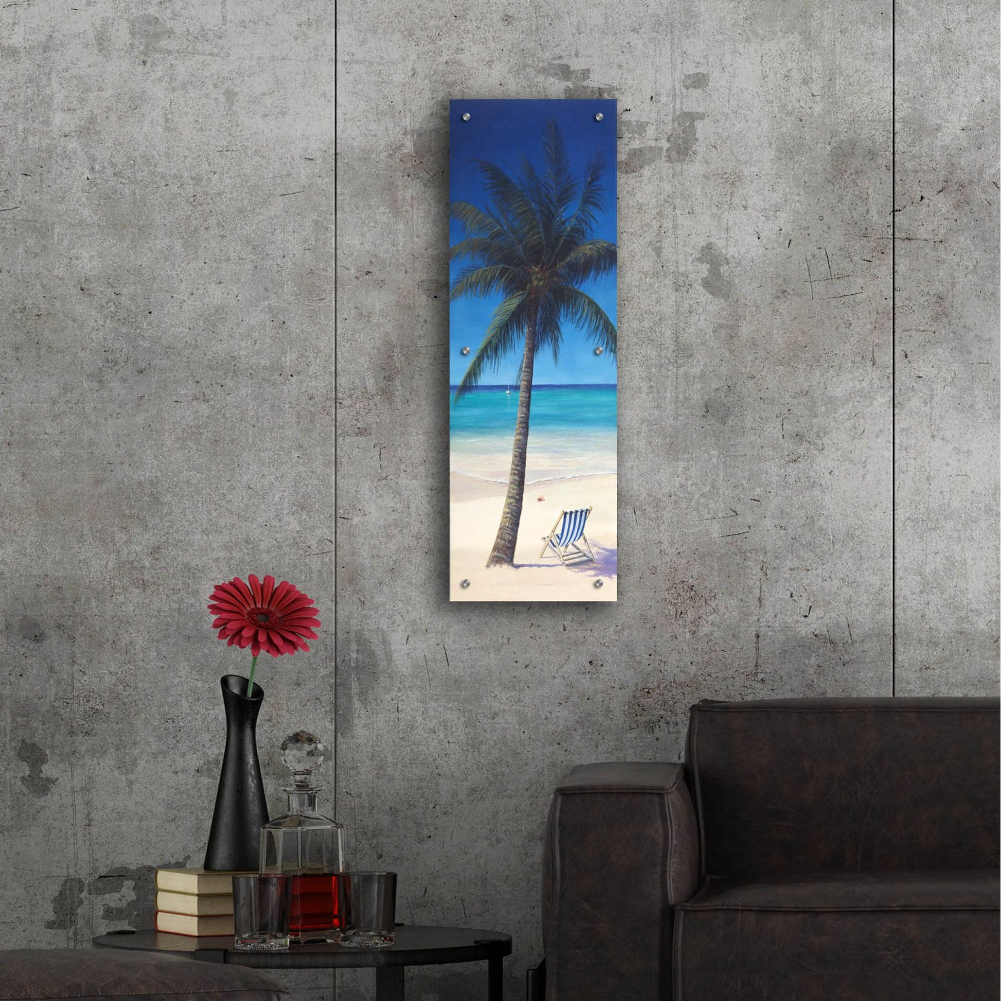 Epic Art 'Tropics' by Bill Makinson, Acrylic Glass Wall Art,12x36