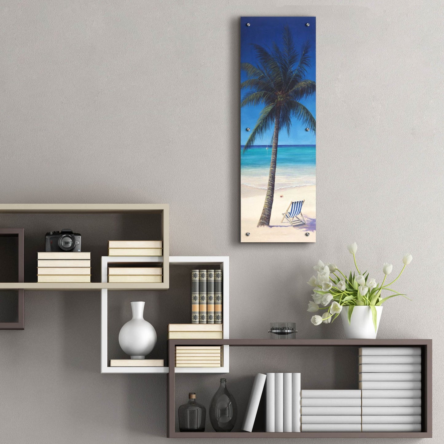 Epic Art 'Tropics' by Bill Makinson, Acrylic Glass Wall Art,12x36