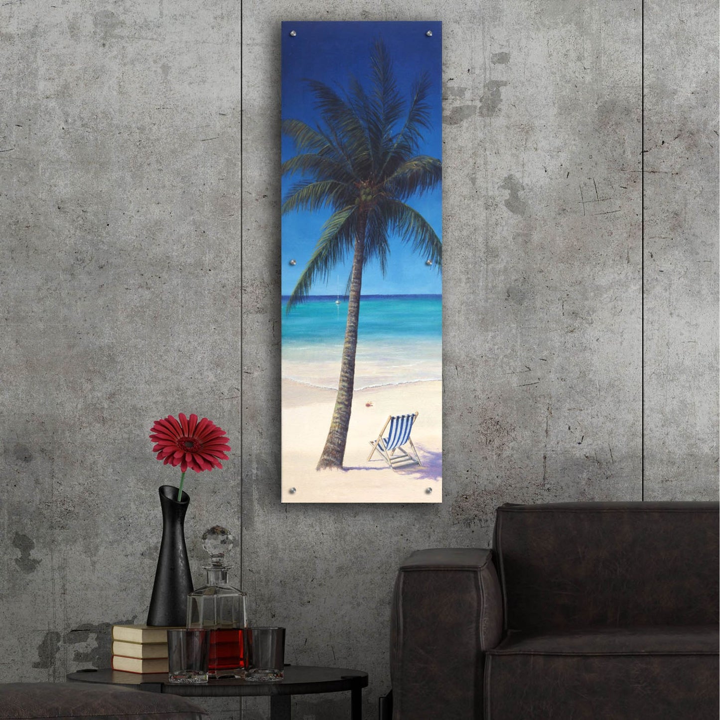Epic Art 'Tropics' by Bill Makinson, Acrylic Glass Wall Art,16x48