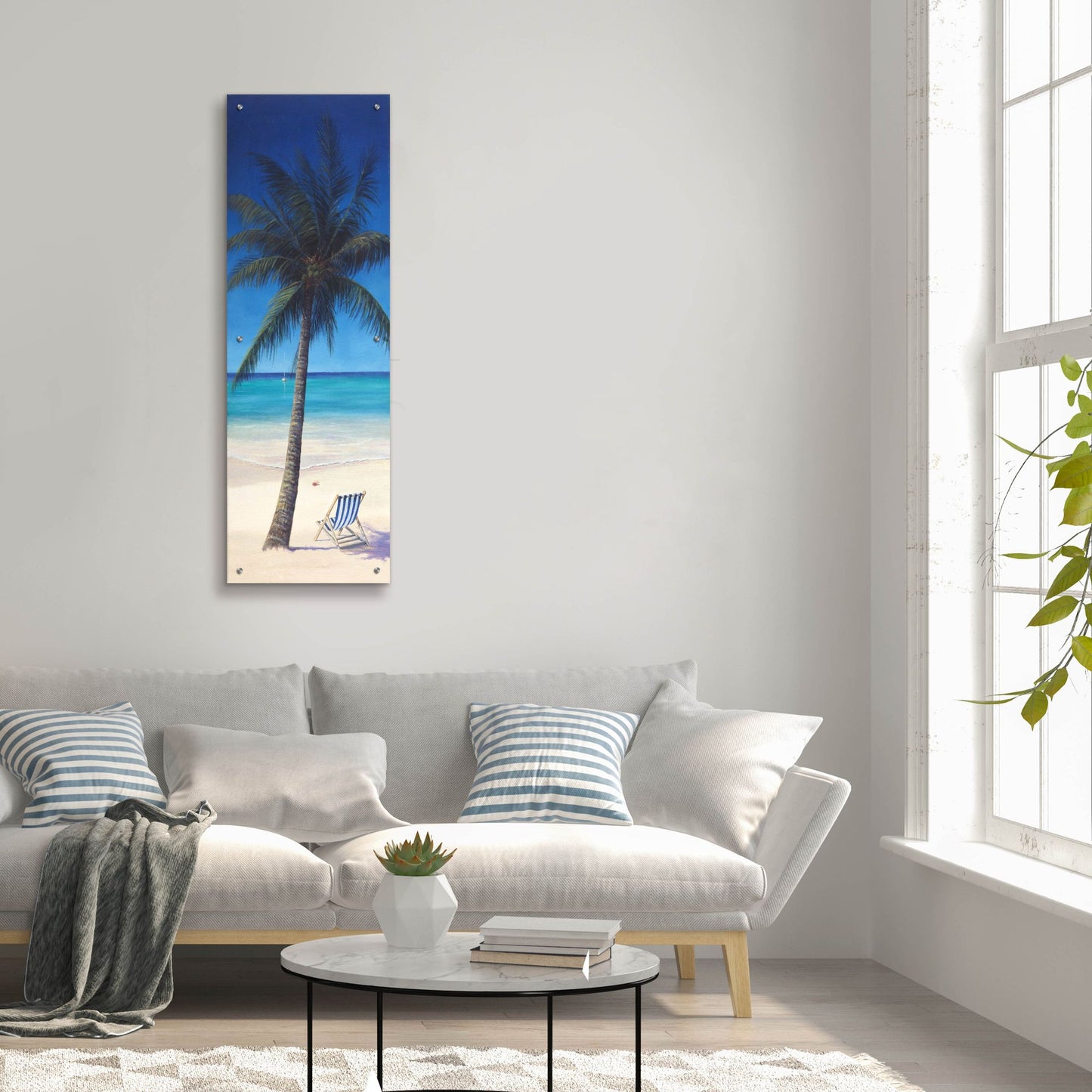 Epic Art 'Tropics' by Bill Makinson, Acrylic Glass Wall Art,16x48