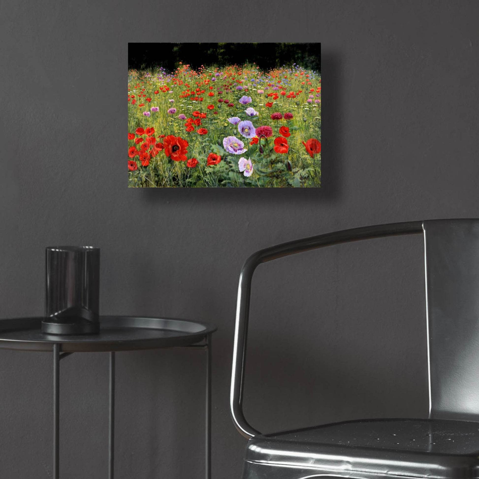 Epic Art 'Field Of Poppies' by Bill Makinson, Acrylic Glass Wall Art,16x12